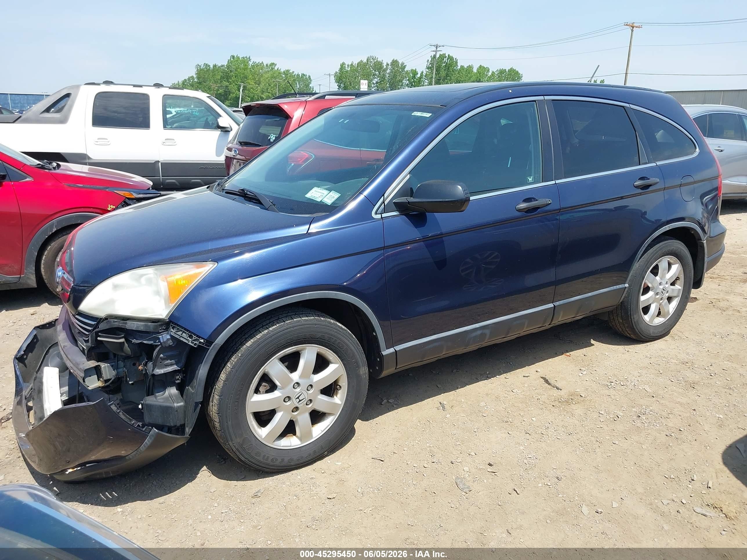 2007 Honda Cr-v Ex Dark Blue vin: JHLRE48577C097161
