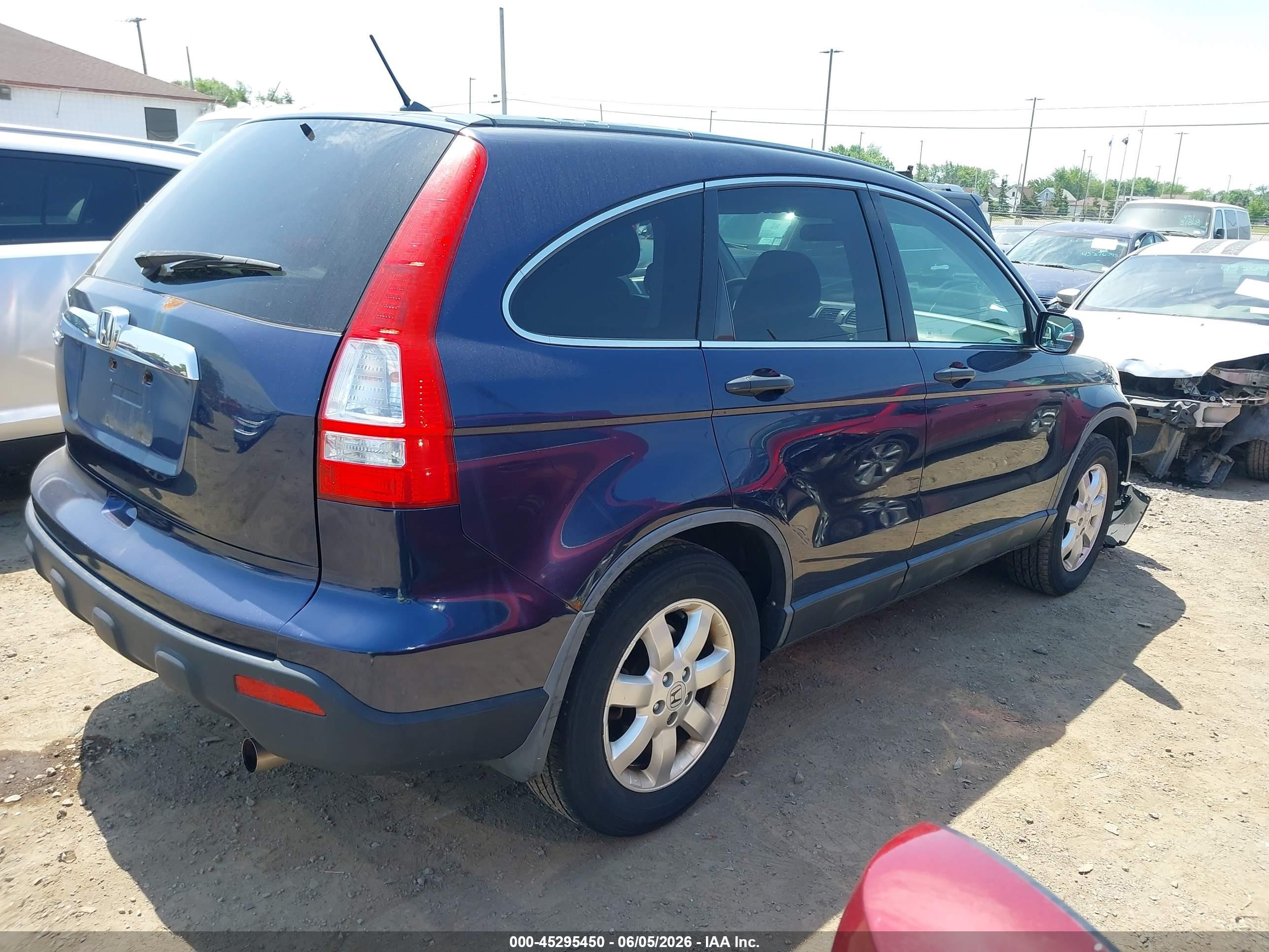 2007 Honda Cr-v Ex Dark Blue vin: JHLRE48577C097161