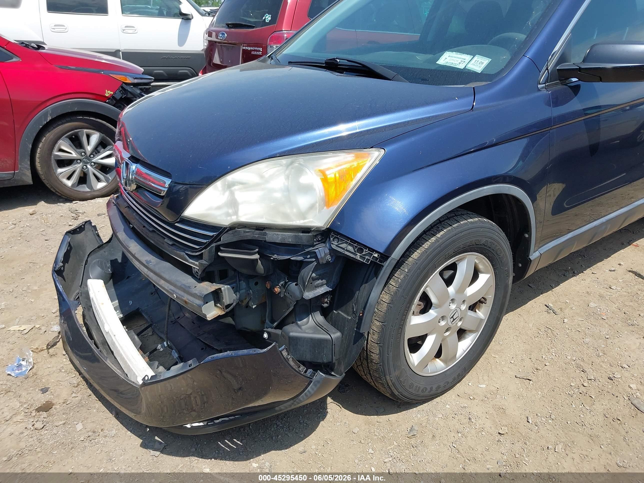 2007 Honda Cr-v Ex Dark Blue vin: JHLRE48577C097161