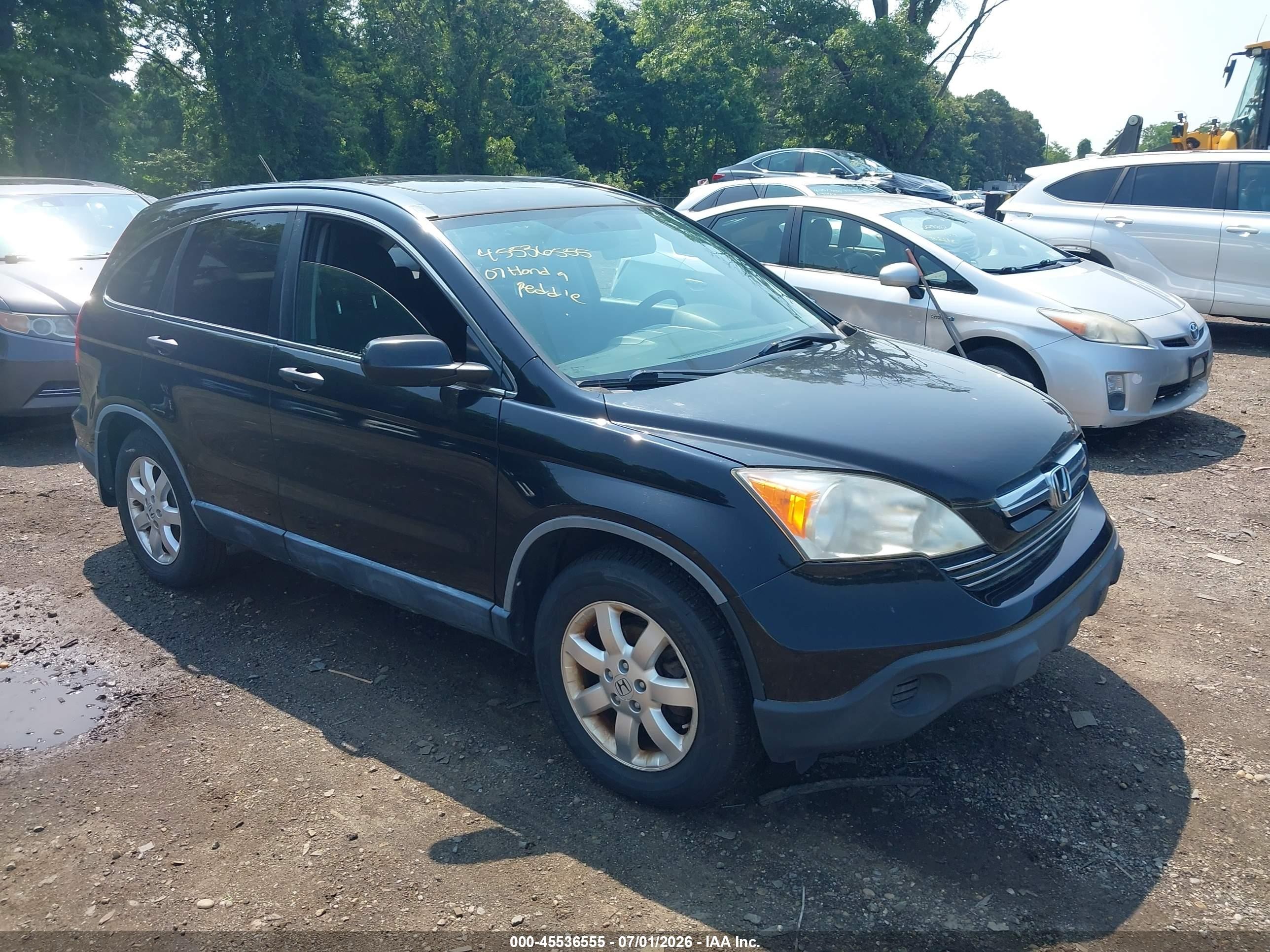 2007 Honda Cr-v Ex Black vin: JHLRE48577C109728