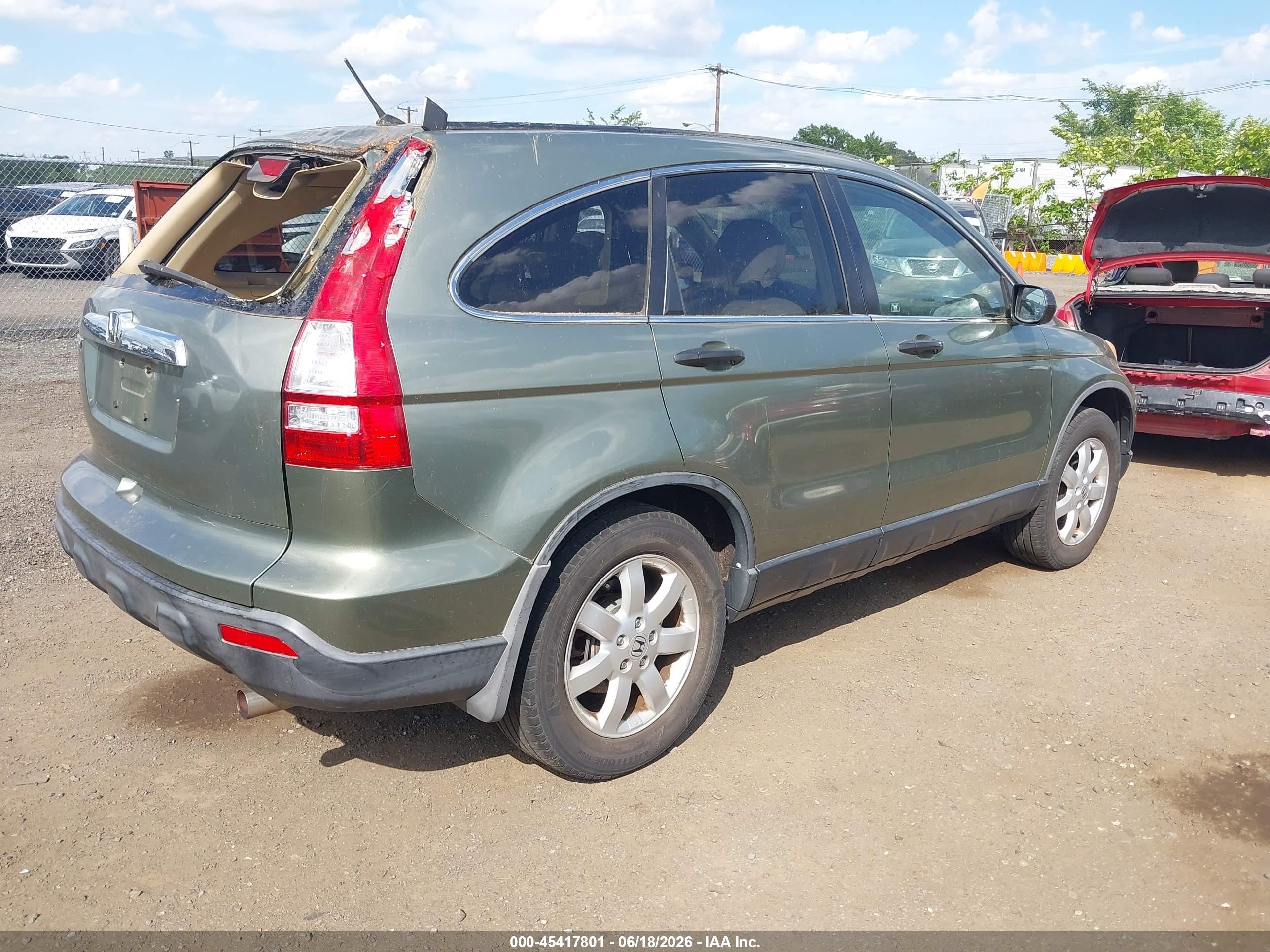 2008 Honda Cr-v Ex Green vin: JHLRE48578C028729