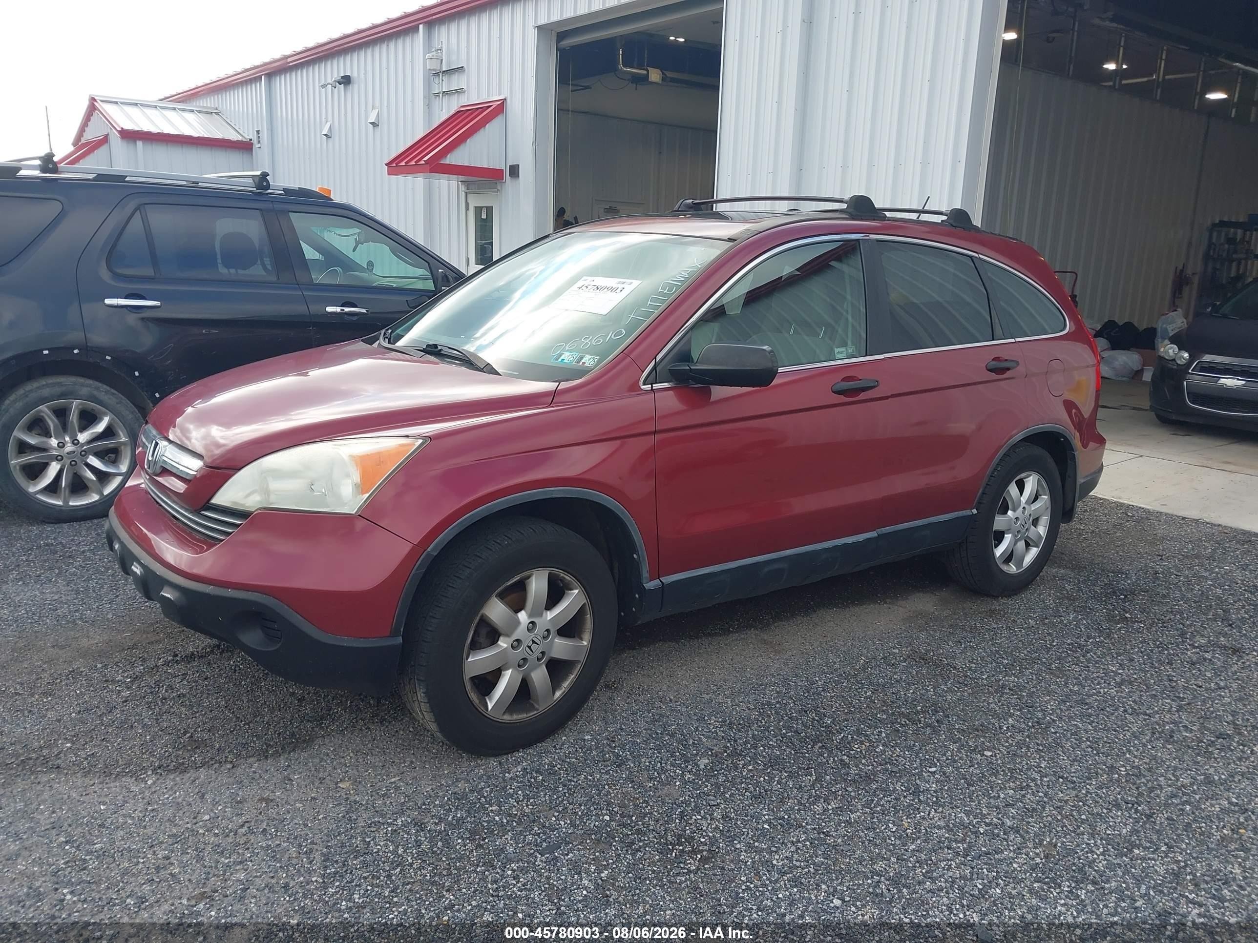 2007 Honda Cr-v Ex Maroon vin: JHLRE48587C068610
