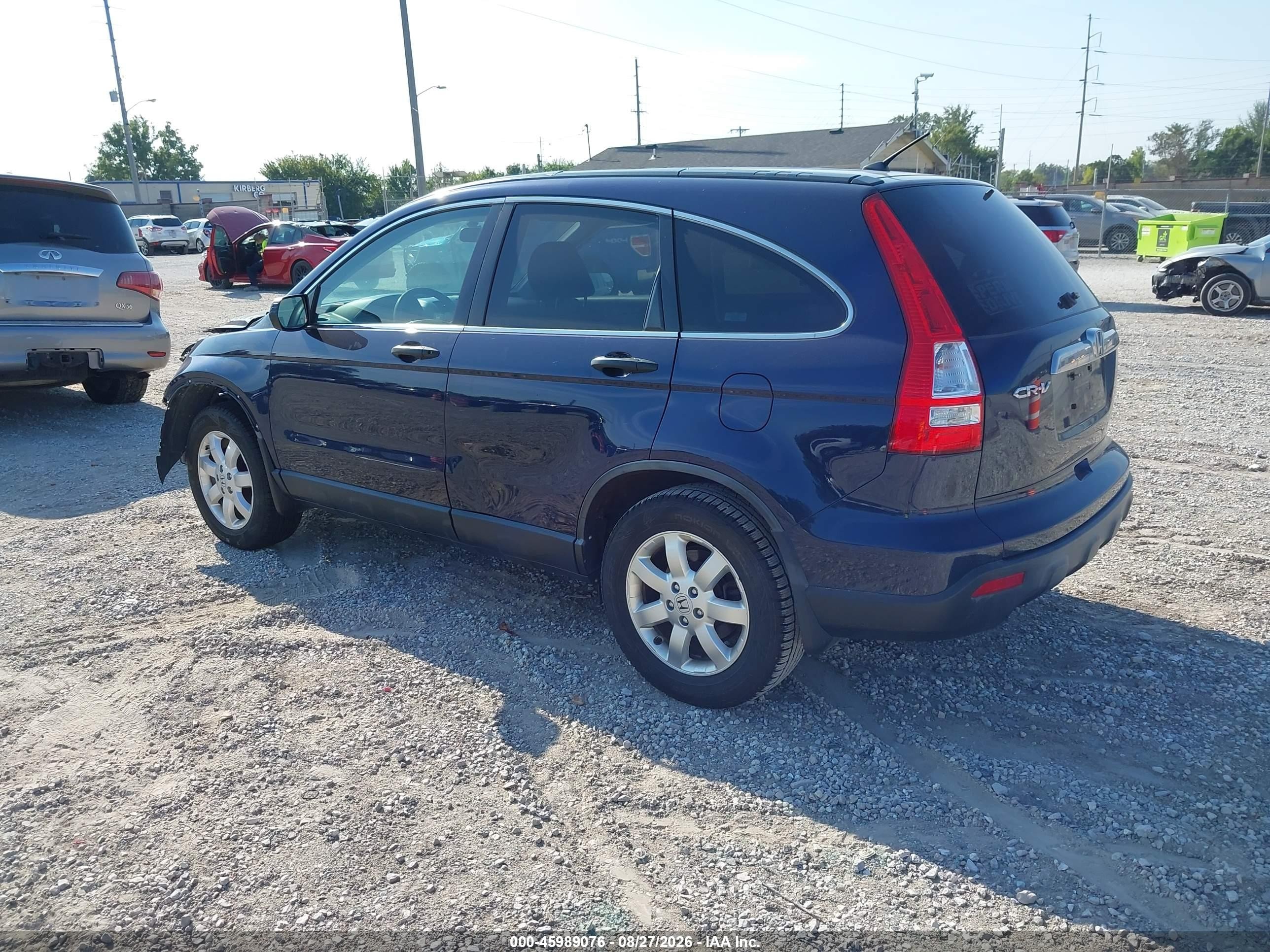 2007 Honda Cr-v Ex Dark Blue vin: JHLRE48597C039794