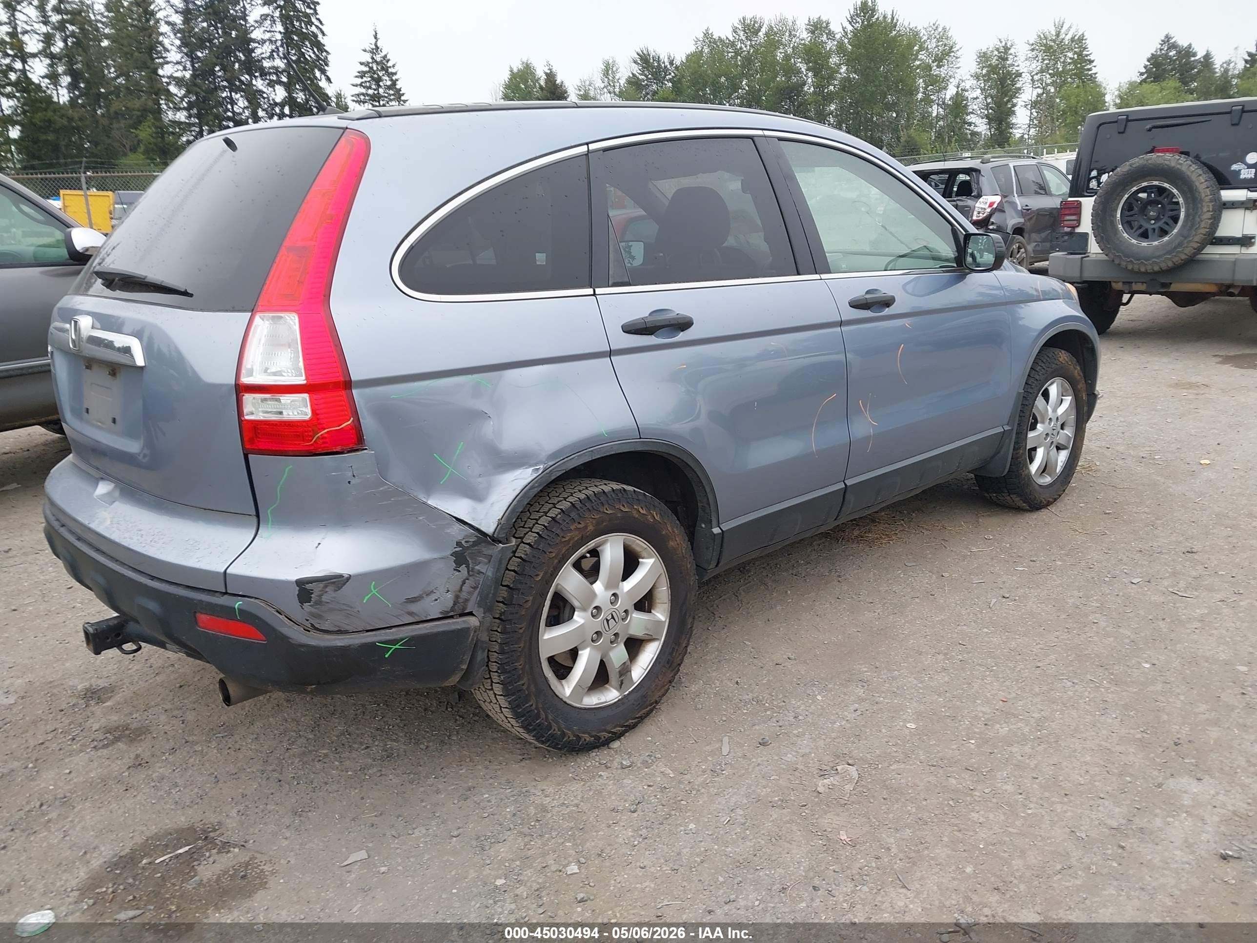 2007 Honda Cr-v Ex Light Blue vin: JHLRE48597C058622