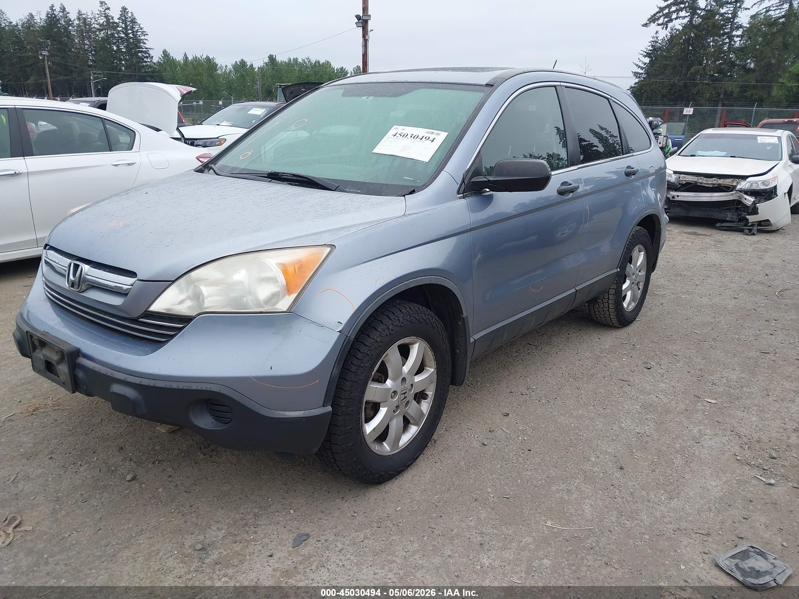 2007 Honda Cr-v Ex Light Blue vin: JHLRE48597C058622