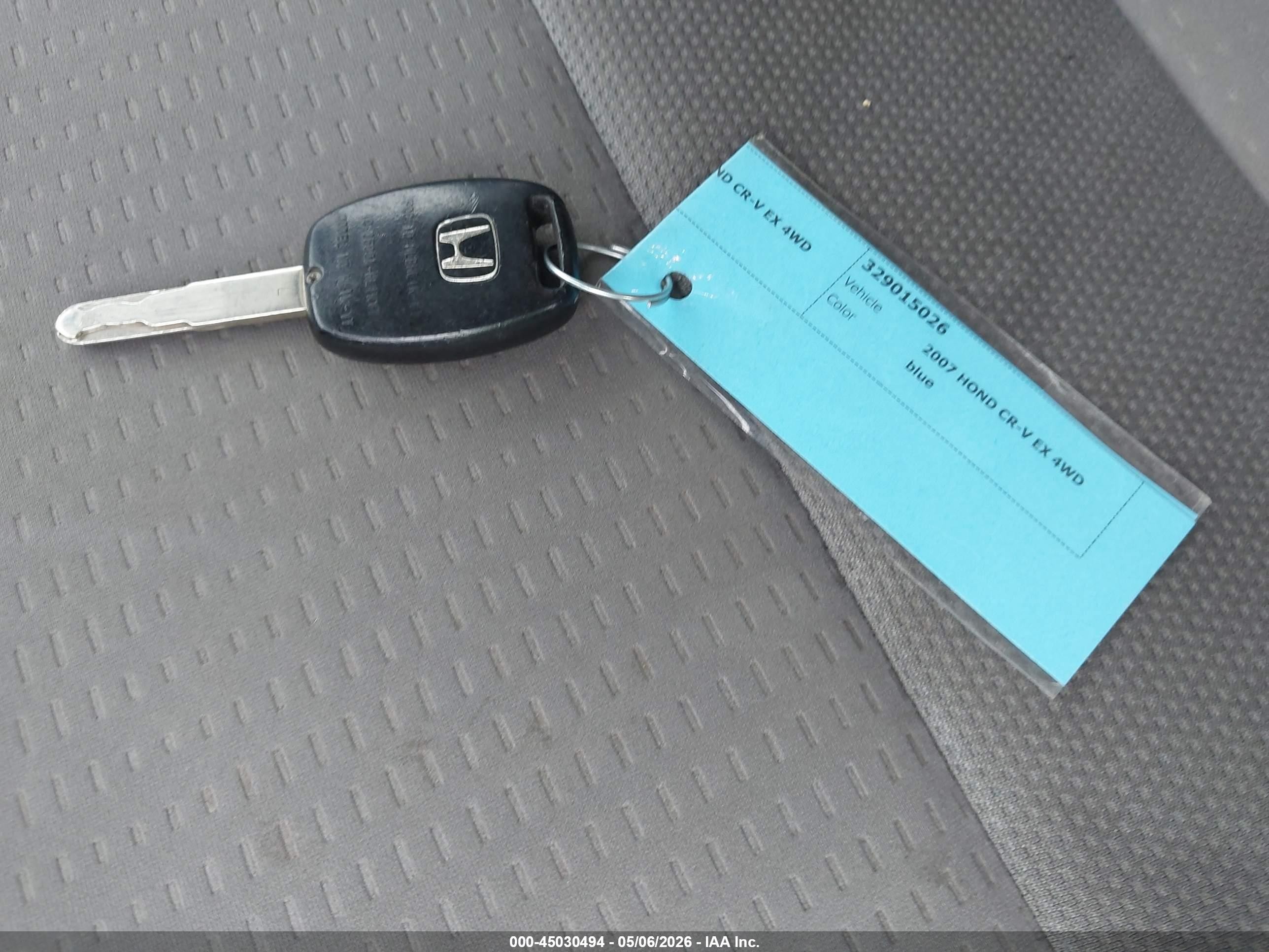 2007 Honda Cr-v Ex Light Blue vin: JHLRE48597C058622