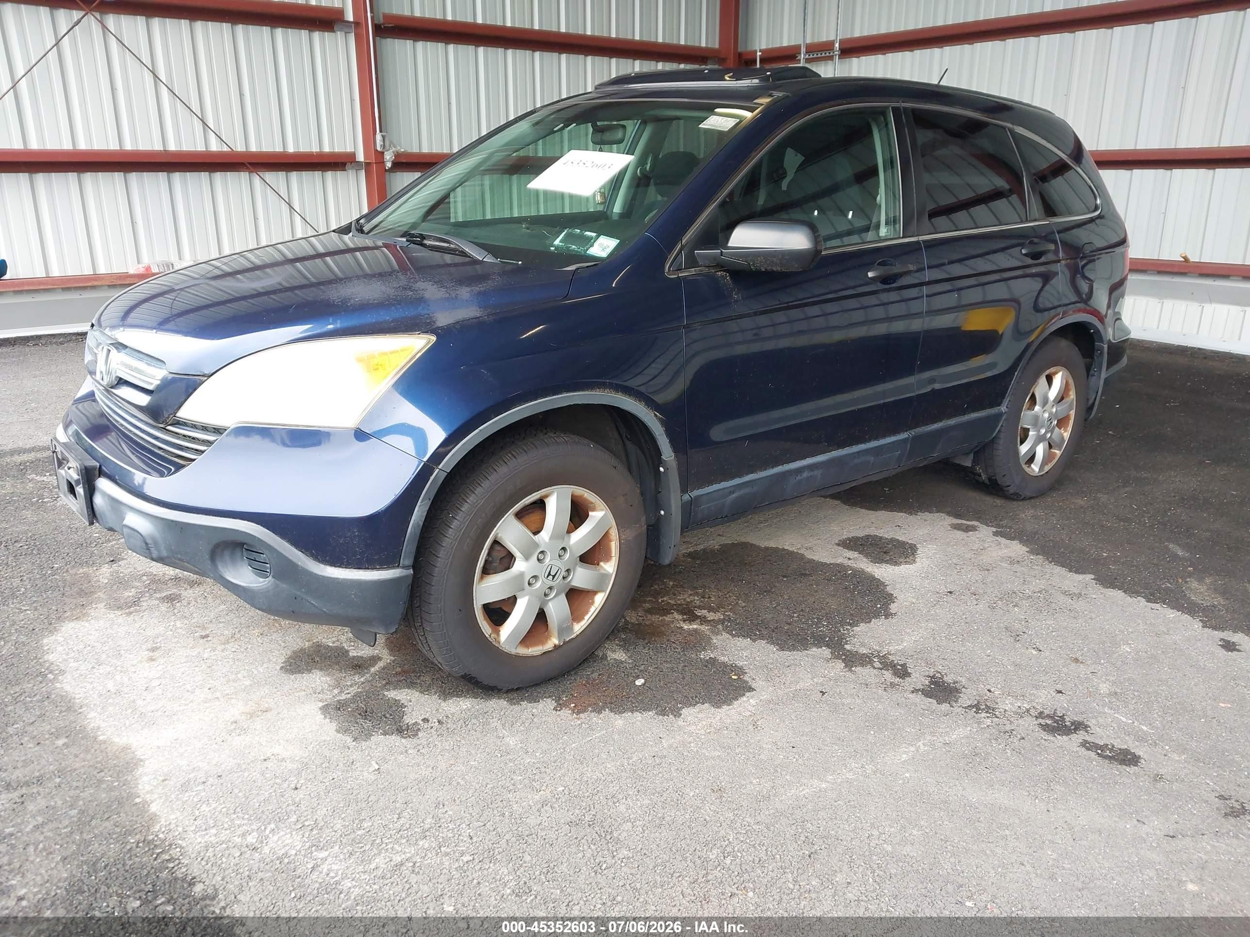2007 Honda Cr-v Ex Blue vin: JHLRE48597C062962