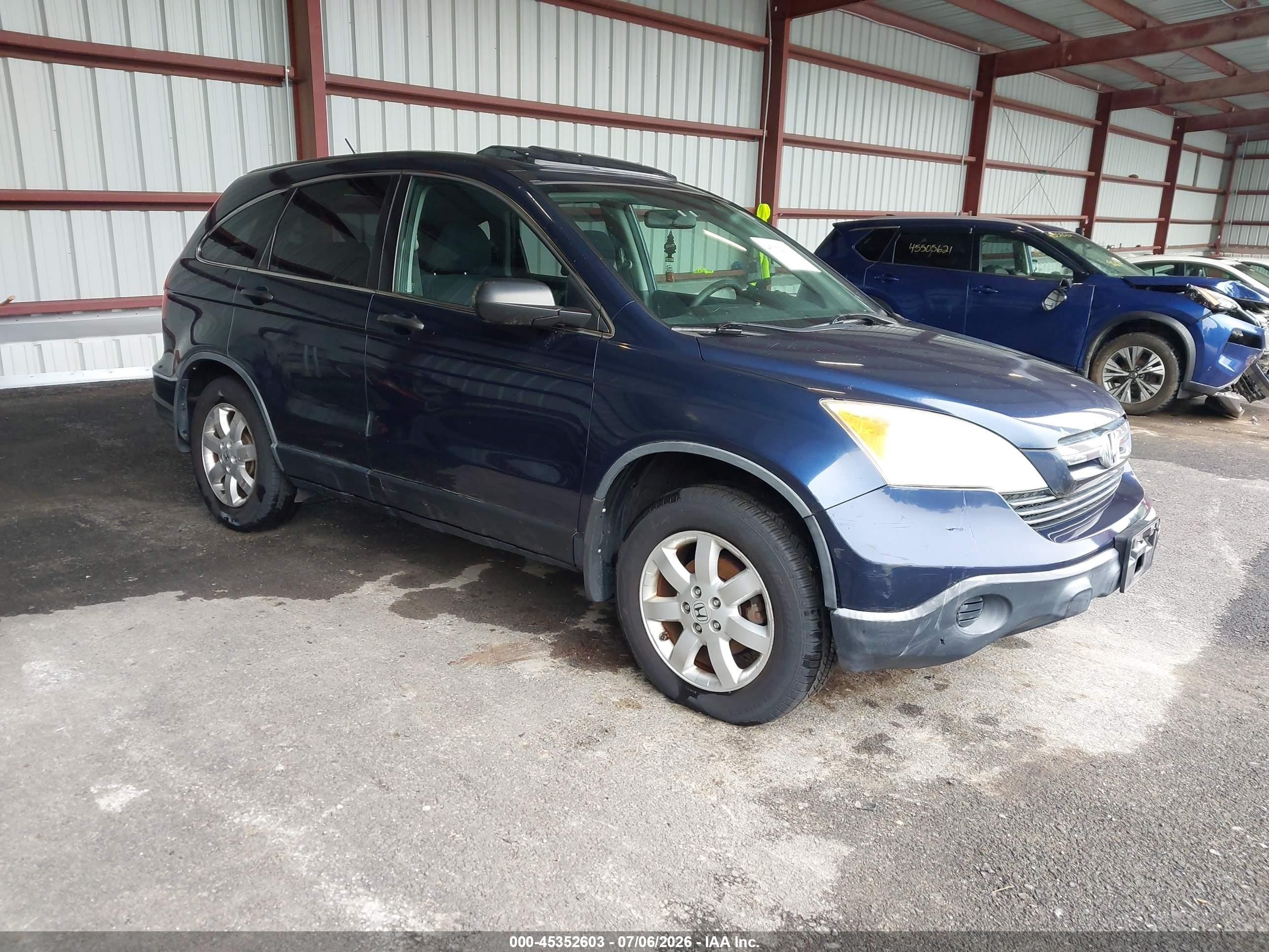 2007 Honda Cr-v Ex Blue vin: JHLRE48597C062962