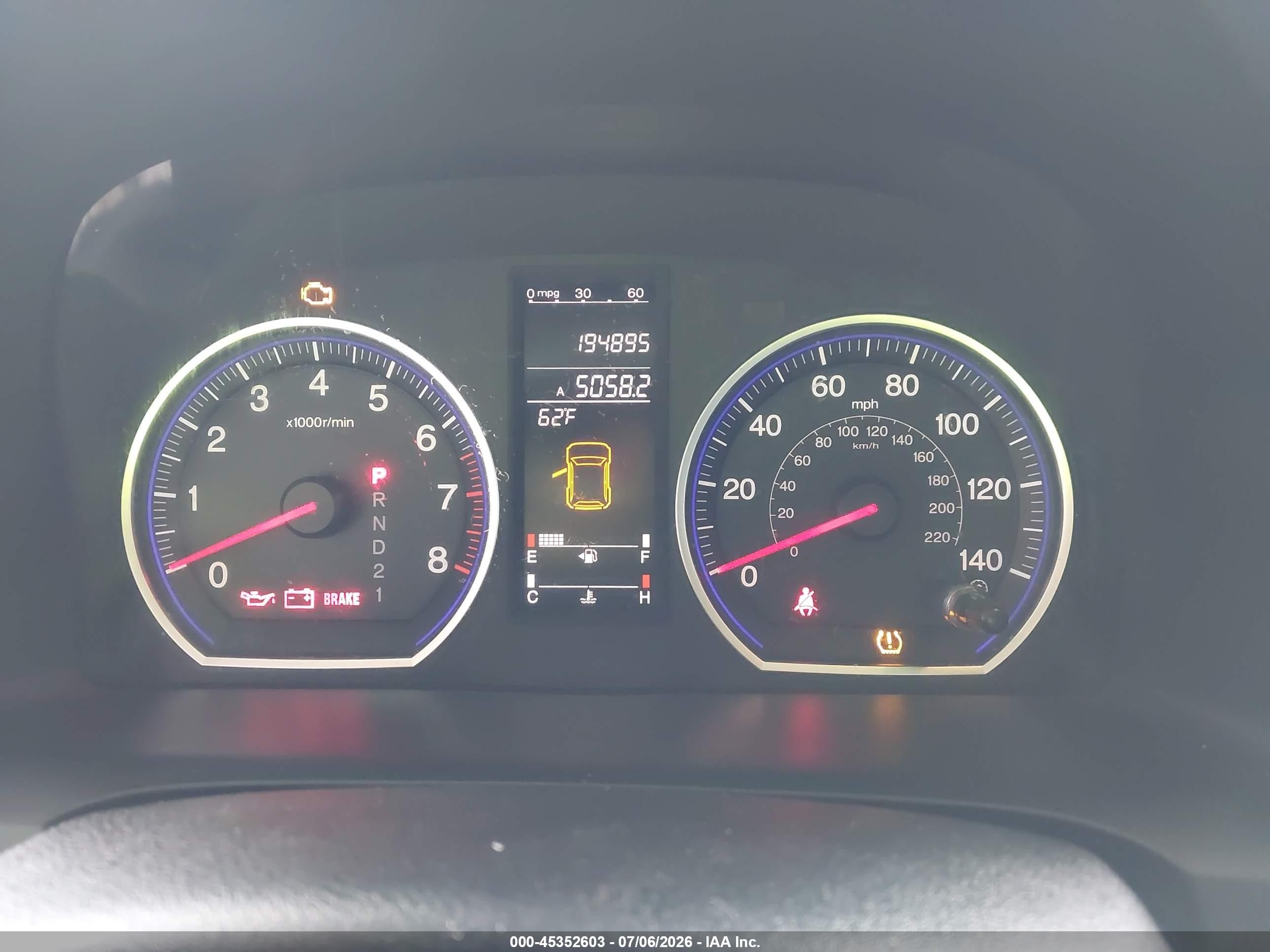 2007 Honda Cr-v Ex Blue vin: JHLRE48597C062962