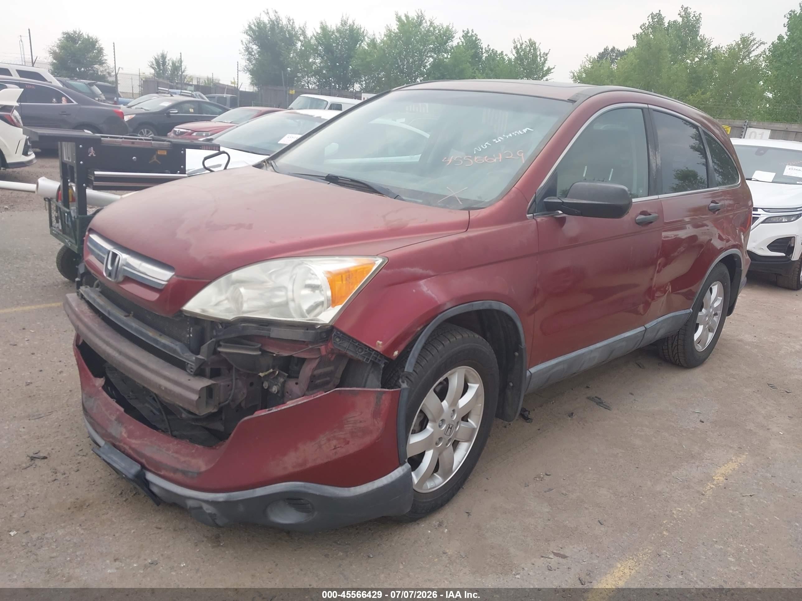2007 Honda Cr-v Ex Maroon vin: JHLRE48597C063609