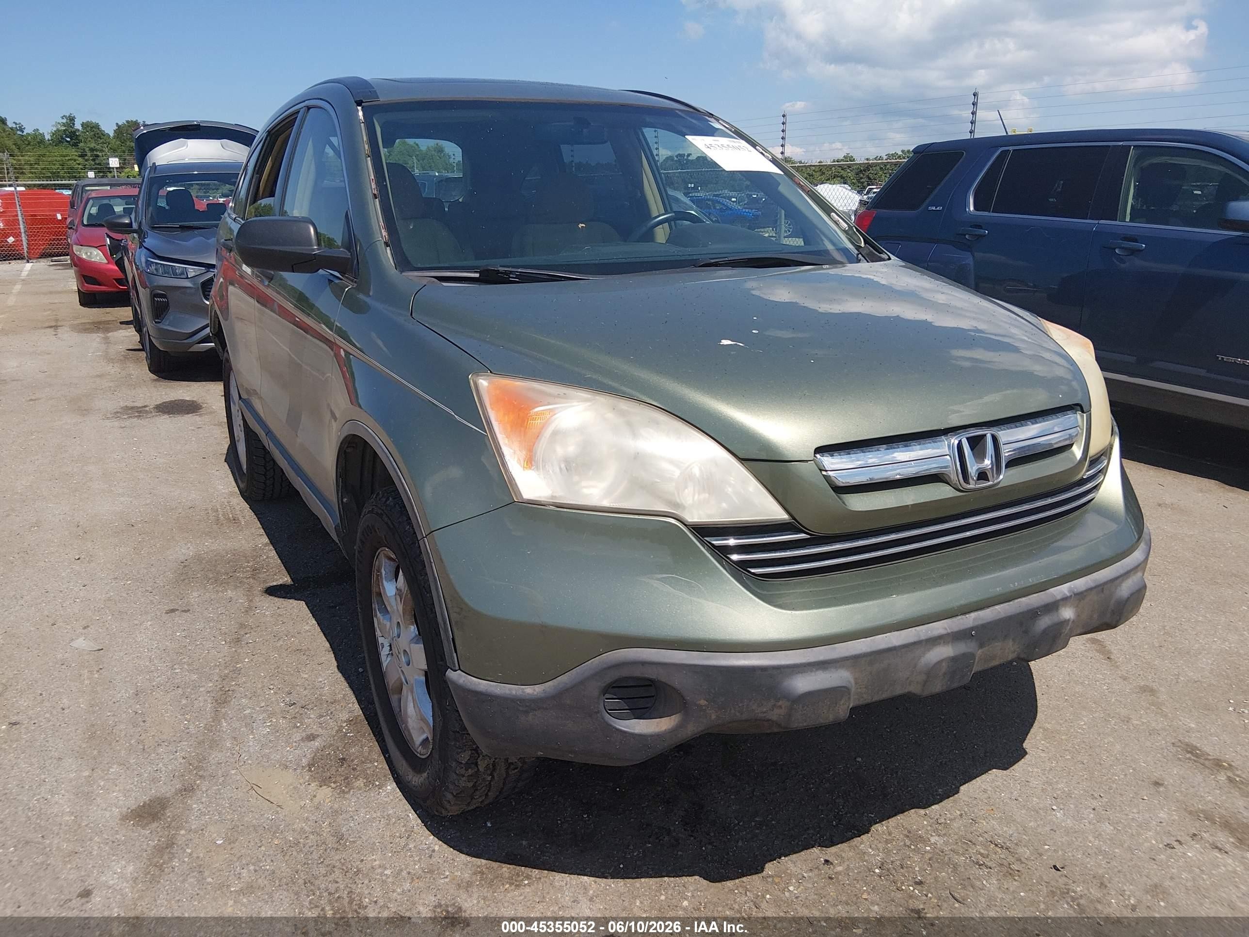2007 Honda Cr-v Ex Green vin: JHLRE48597C066798