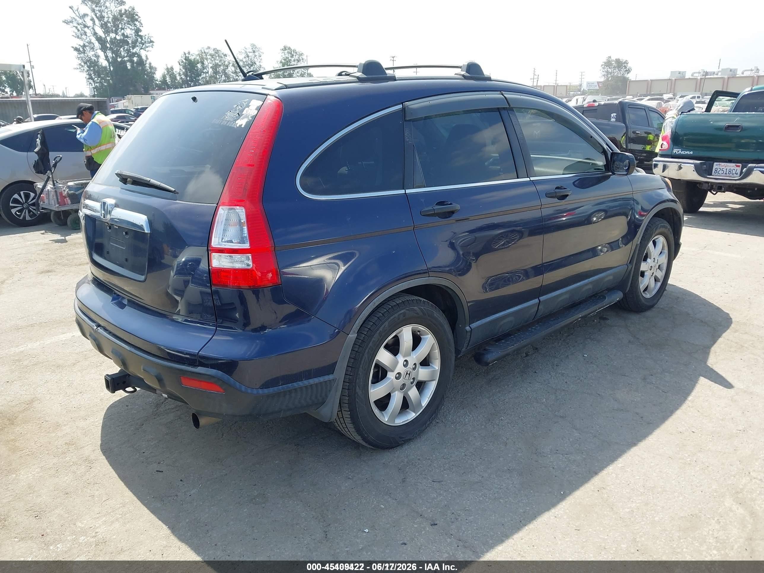 2009 Honda Cr-v Ex Blue vin: JHLRE48599C019094
