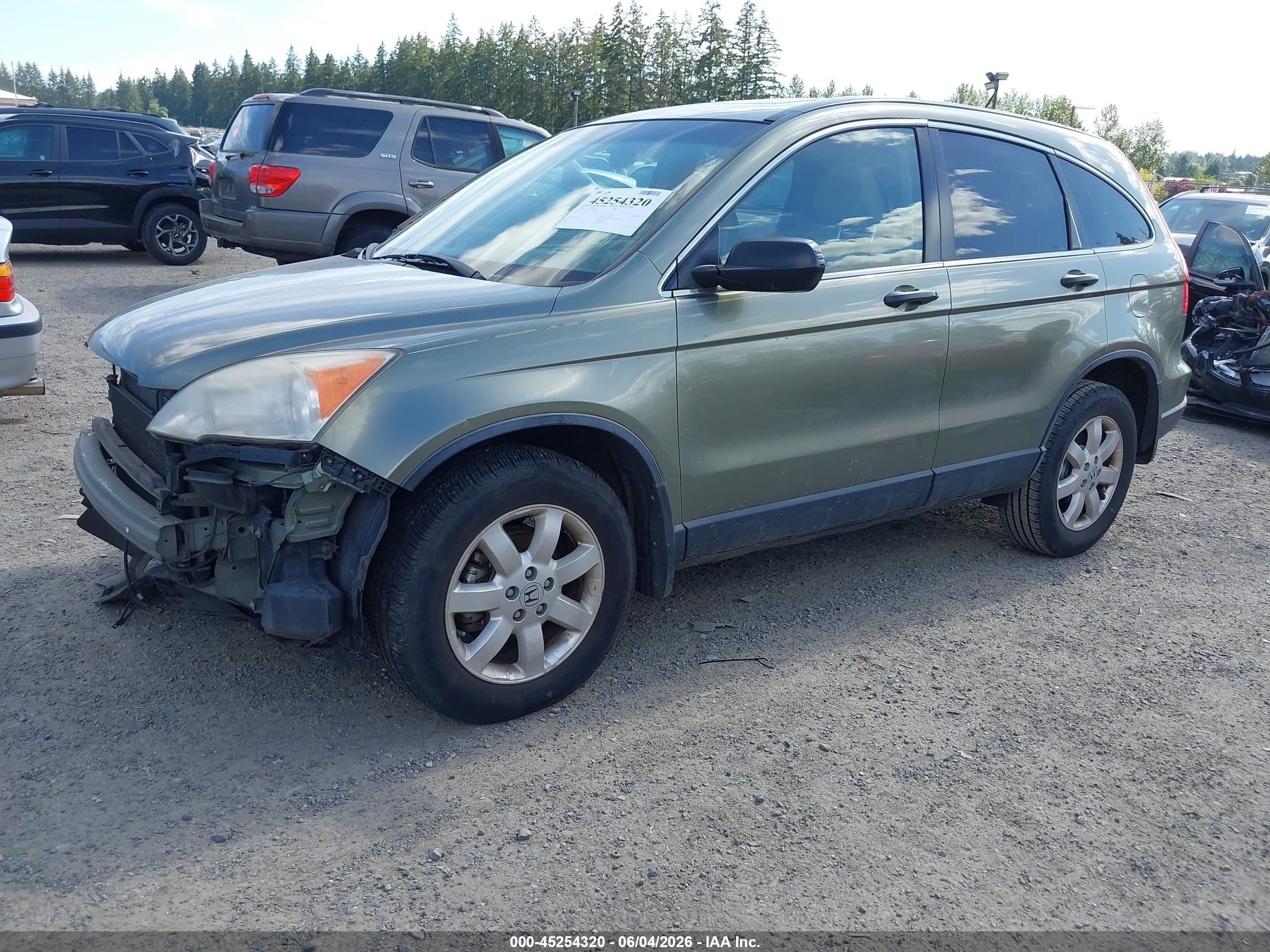 2007 Honda Cr-v Ex Green vin: JHLRE485X7C013088