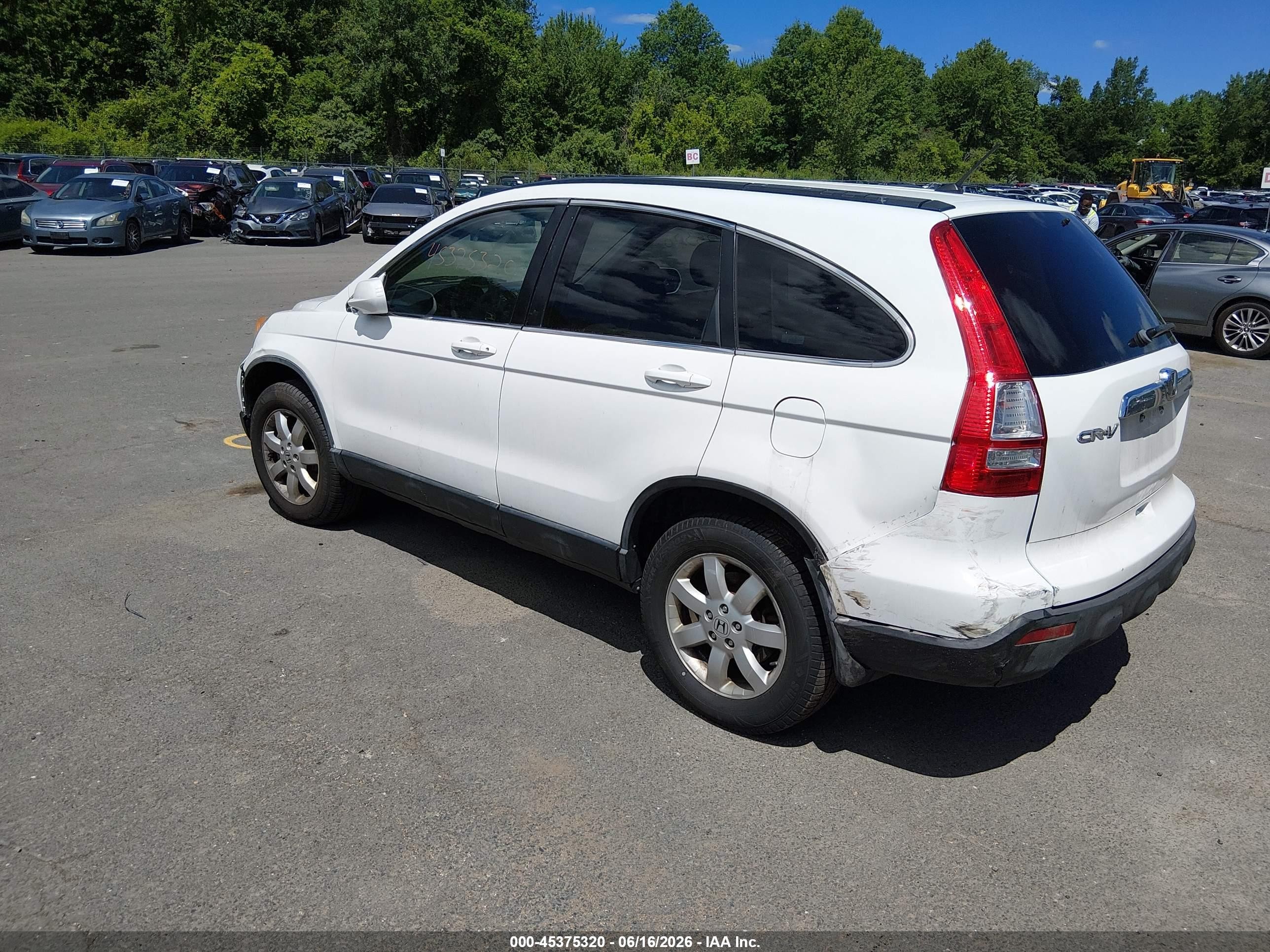 2007 Honda Cr-v Ex White vin: JHLRE485X7C076577