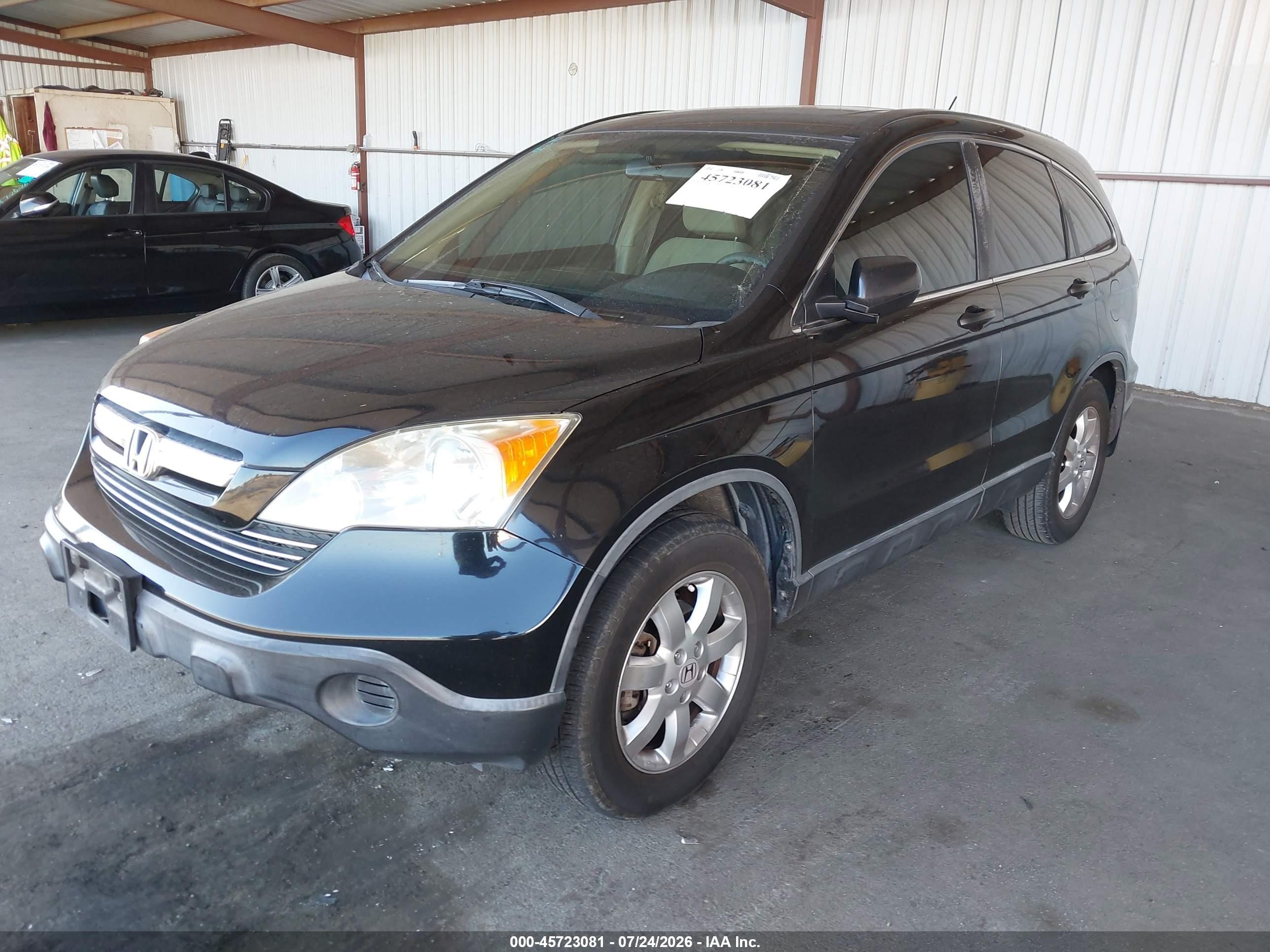 2007 Honda Cr-v Ex Black vin: JHLRE485X7C100568