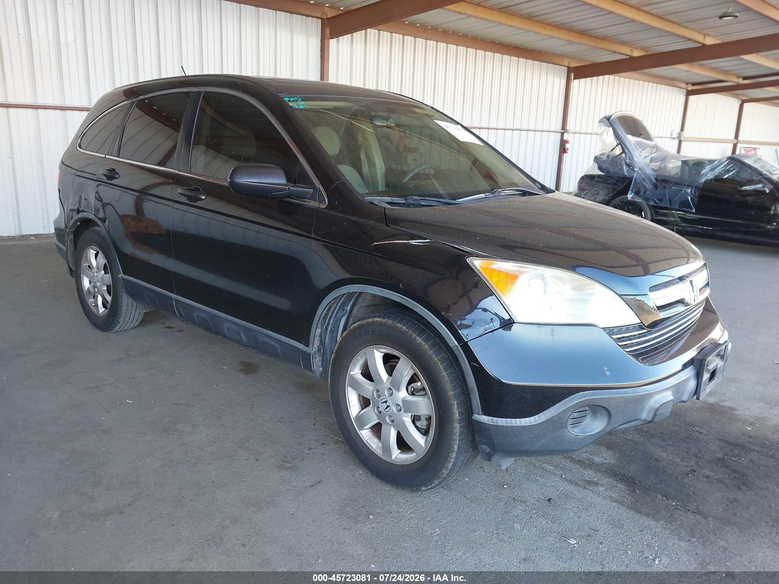 2007 Honda Cr-v Ex Black vin: JHLRE485X7C100568
