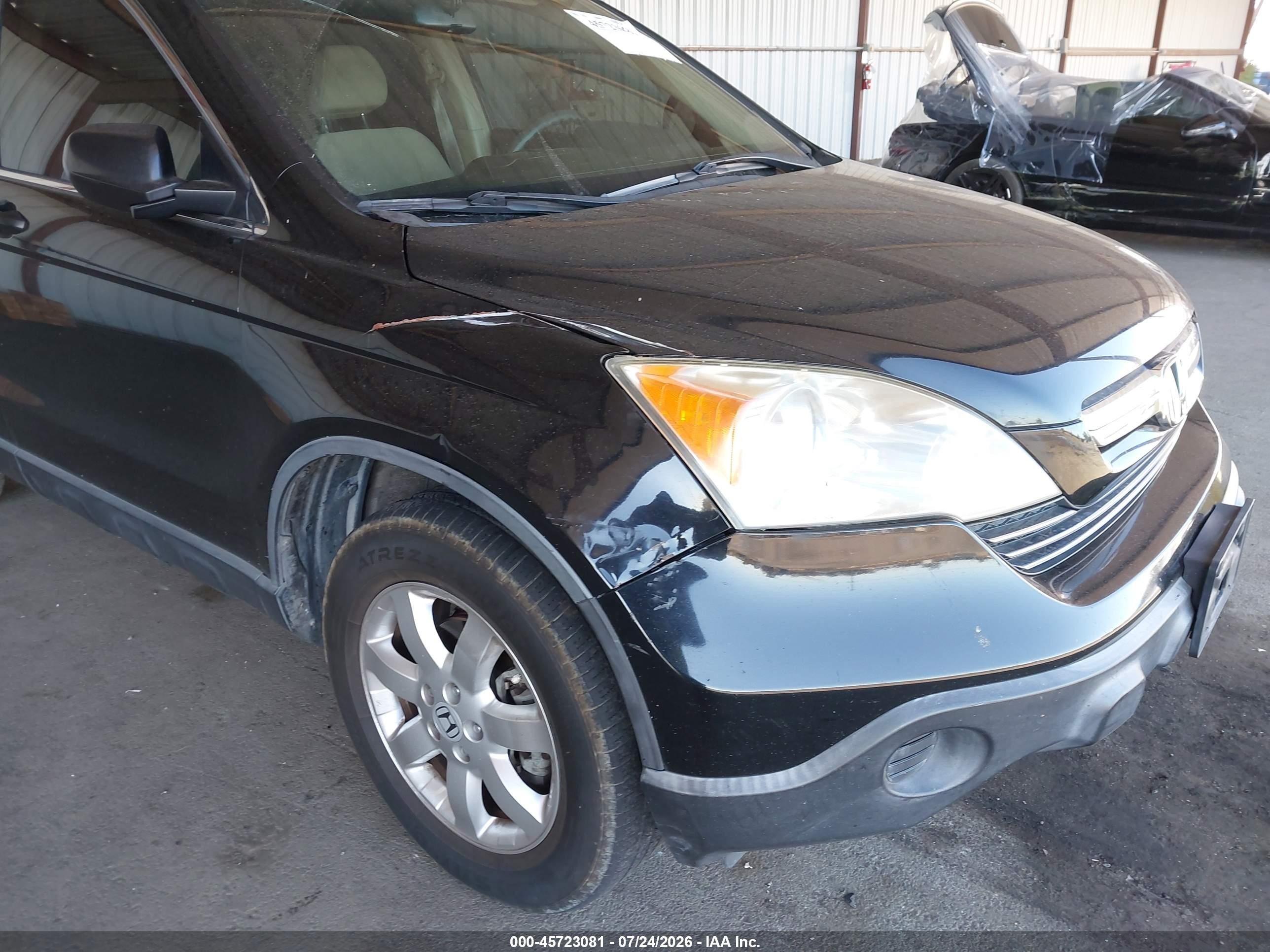 2007 Honda Cr-v Ex Black vin: JHLRE485X7C100568
