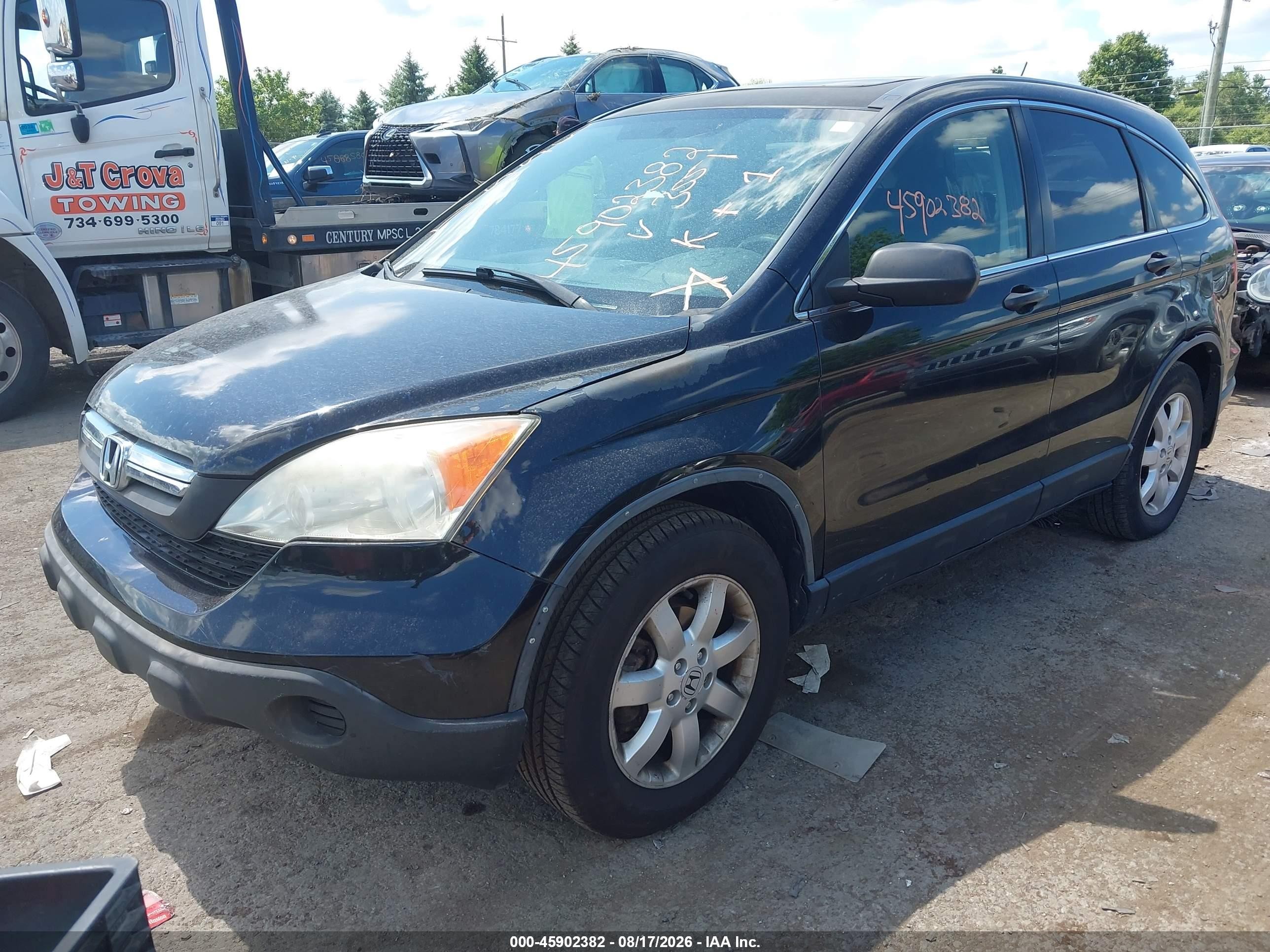 2008 Honda Cr-v Ex Black vin: JHLRE485X8C003551