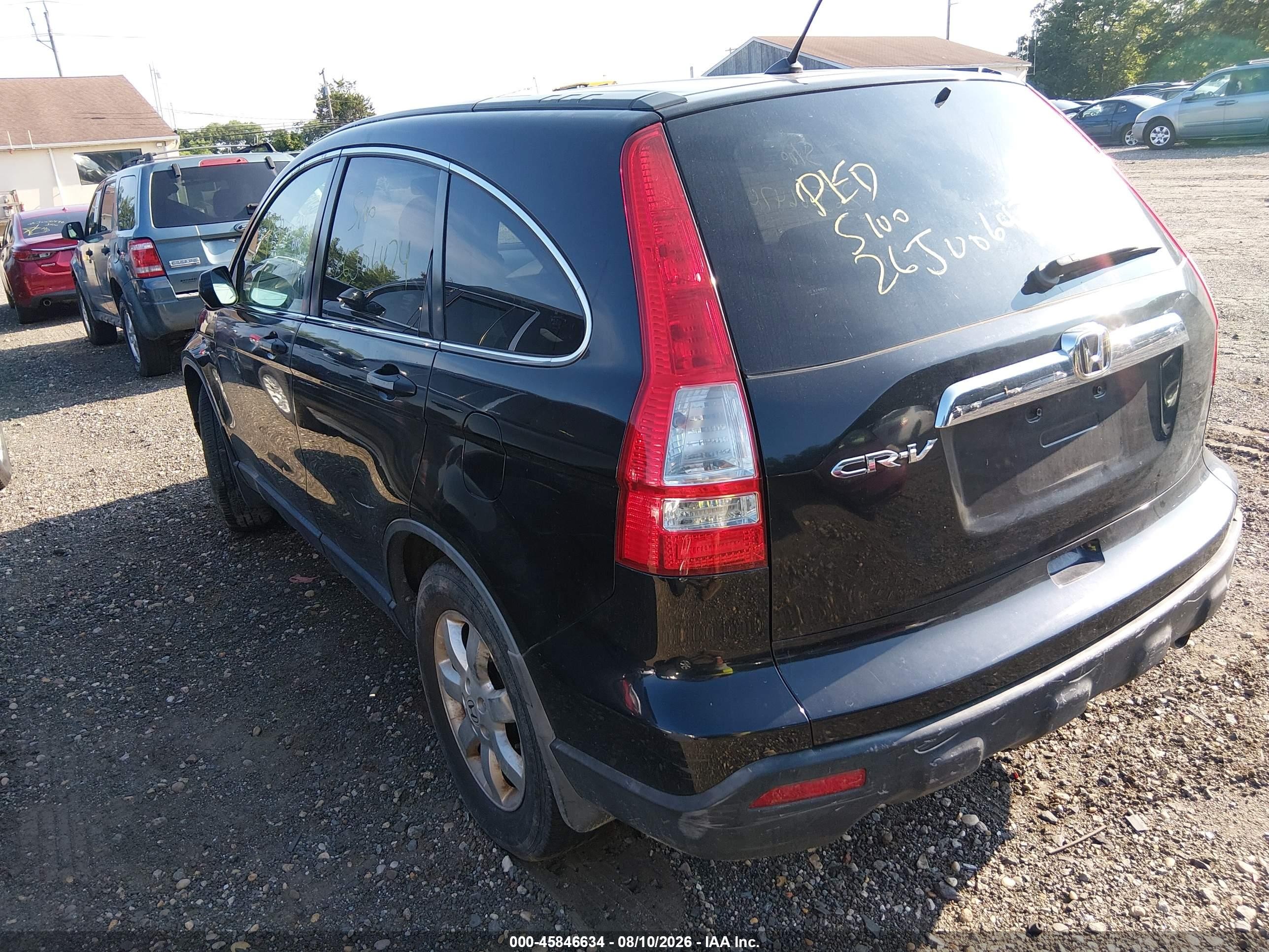 2008 Honda Cr-v Ex Black vin: JHLRE485X8C005476