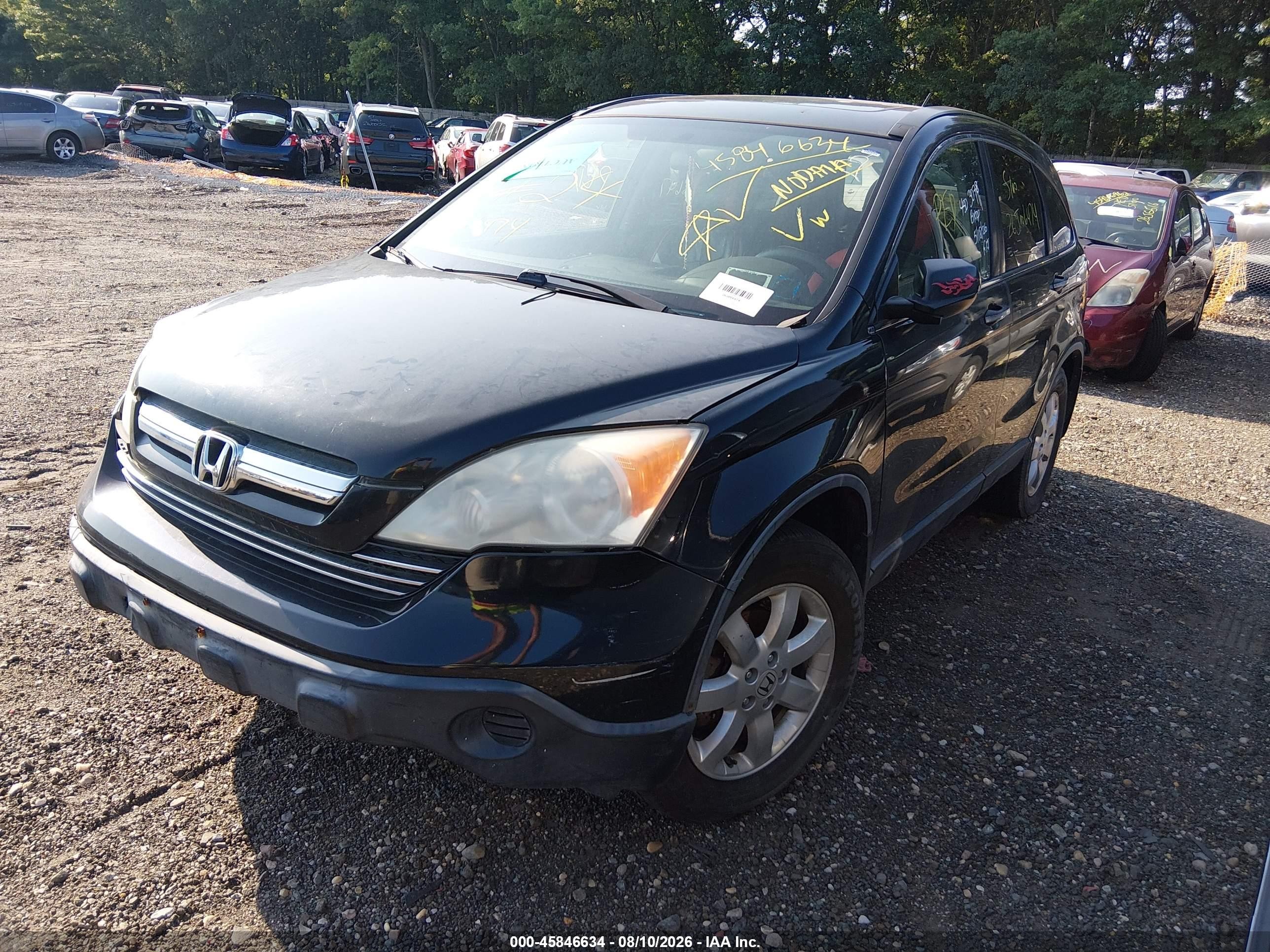 2008 Honda Cr-v Ex Black vin: JHLRE485X8C005476