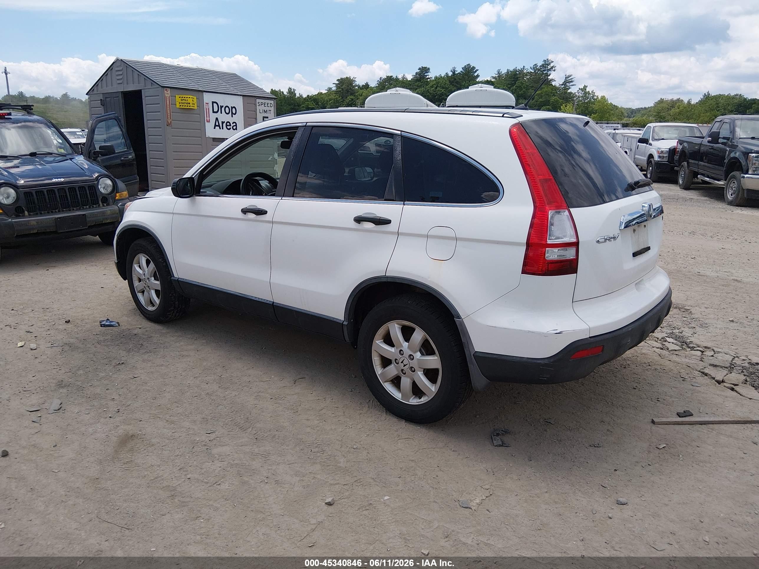 2008 Honda Cr-v Ex White vin: JHLRE485X8C025128