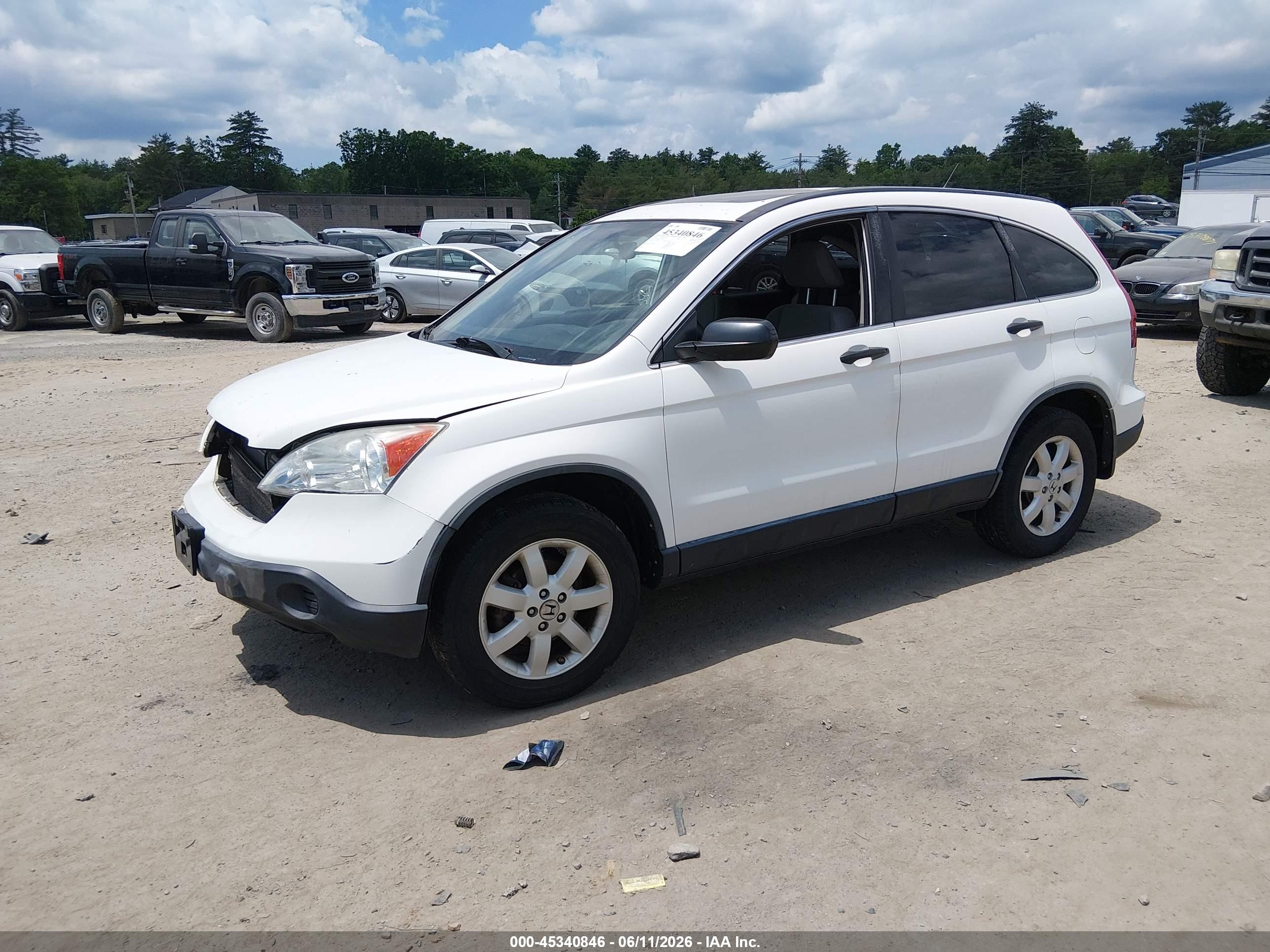 2008 Honda Cr-v Ex White vin: JHLRE485X8C025128