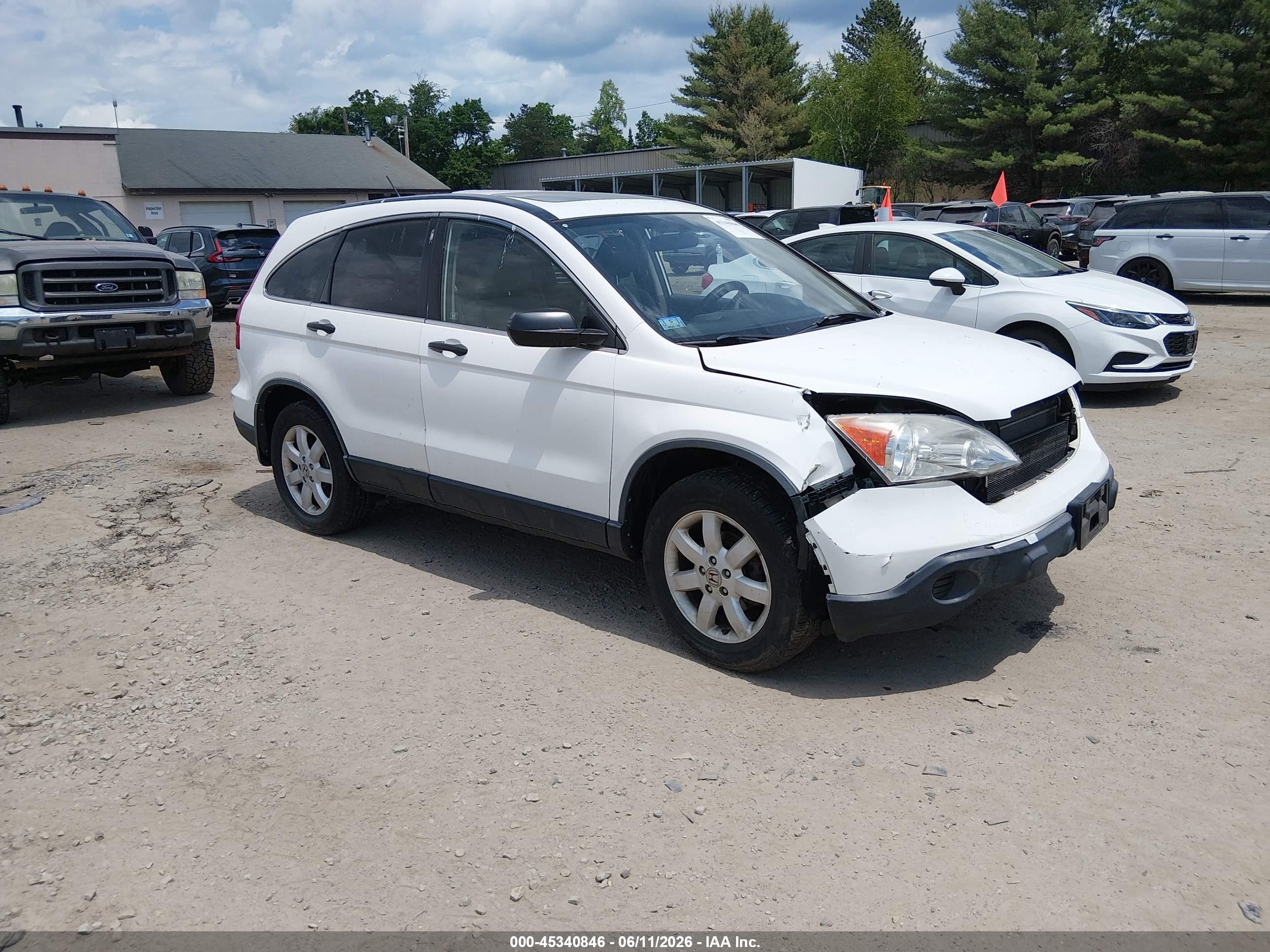 2008 Honda Cr-v Ex White vin: JHLRE485X8C025128