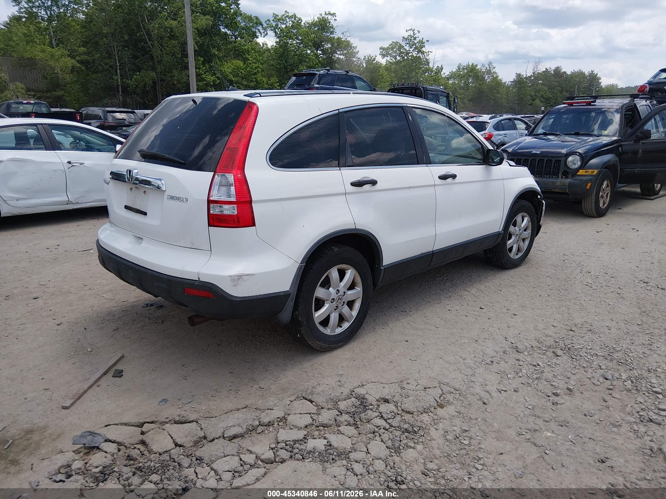 2008 Honda Cr-v Ex White vin: JHLRE485X8C025128