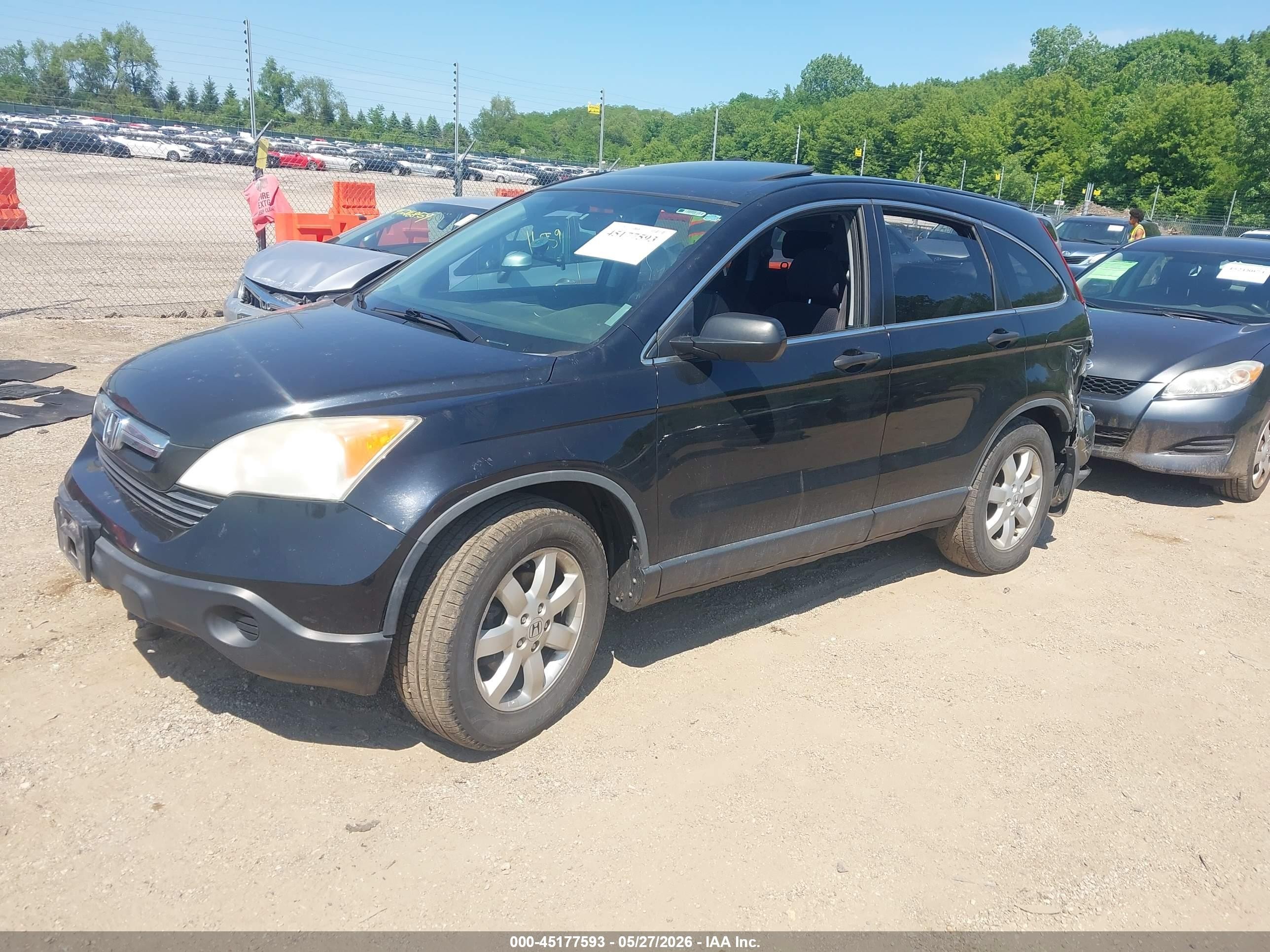 2008 Honda Cr-v Ex Black vin: JHLRE485X8C032998