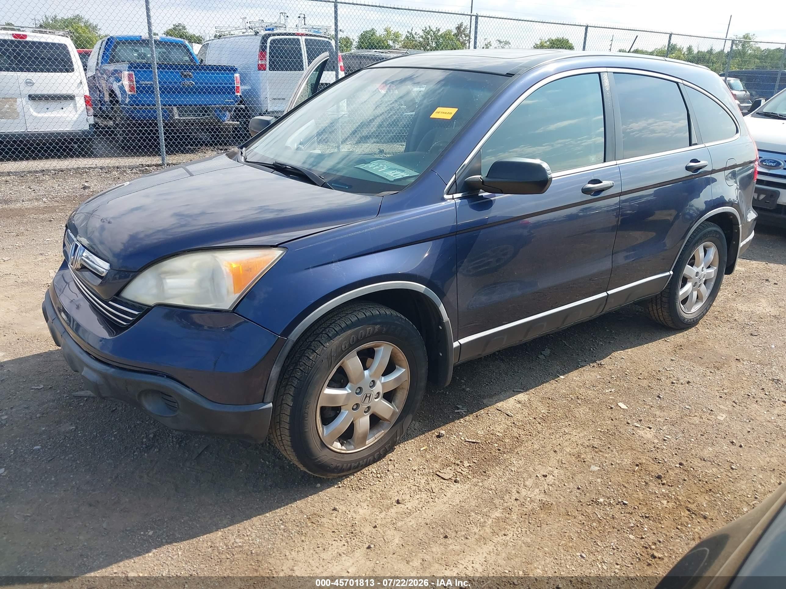 2009 Honda Cr-v Ex Blue vin: JHLRE485X9C001641