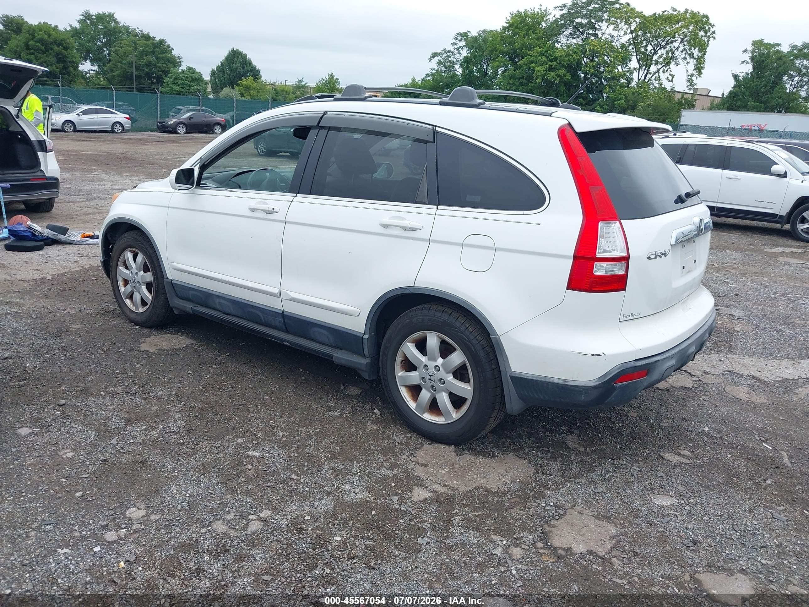 2007 Honda Cr-v Ex-l White vin: JHLRE48707C004899