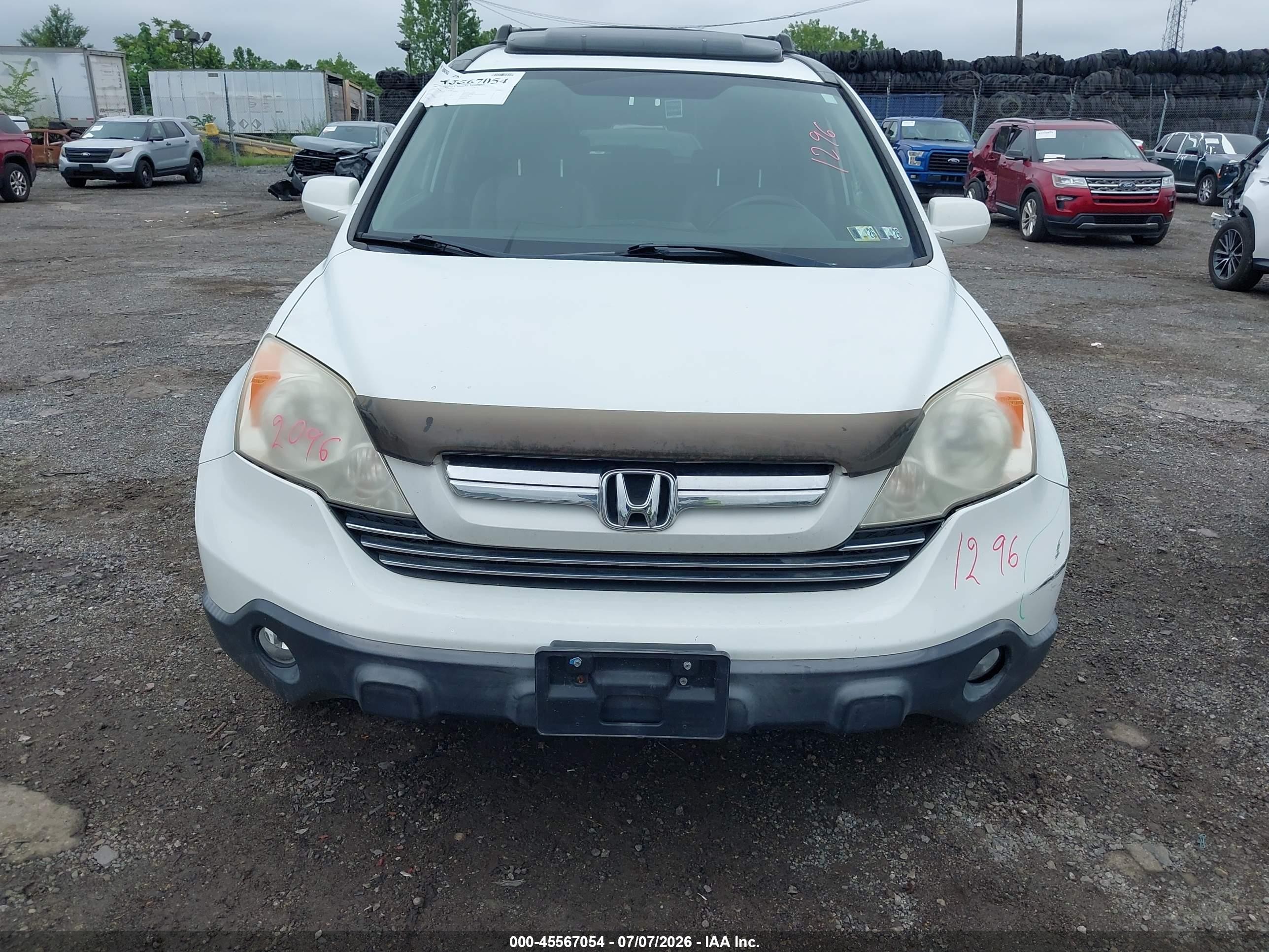 2007 Honda Cr-v Ex-l White vin: JHLRE48707C004899