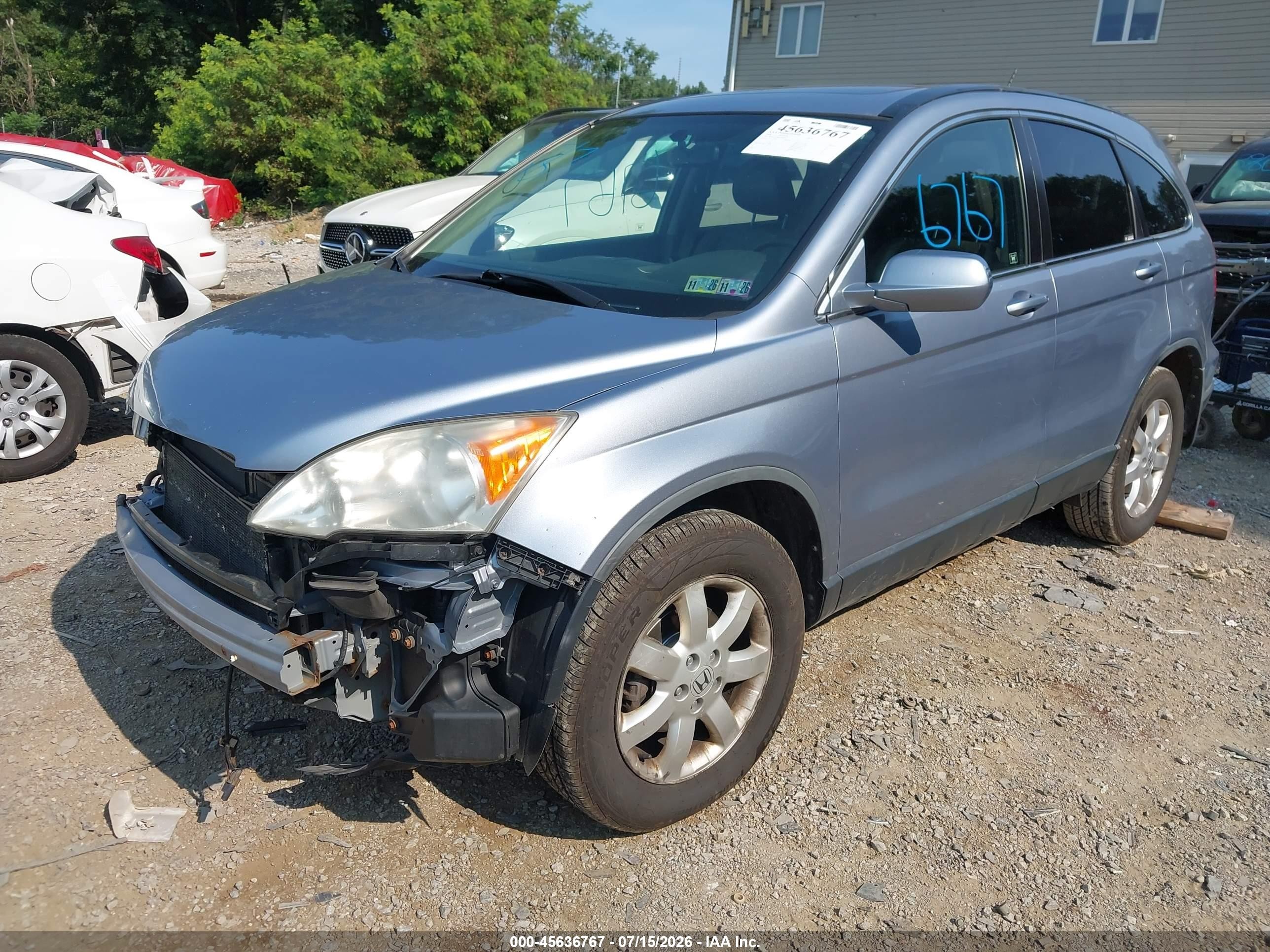 2008 Honda Cr-v Ex-l Blue vin: JHLRE48708C046099