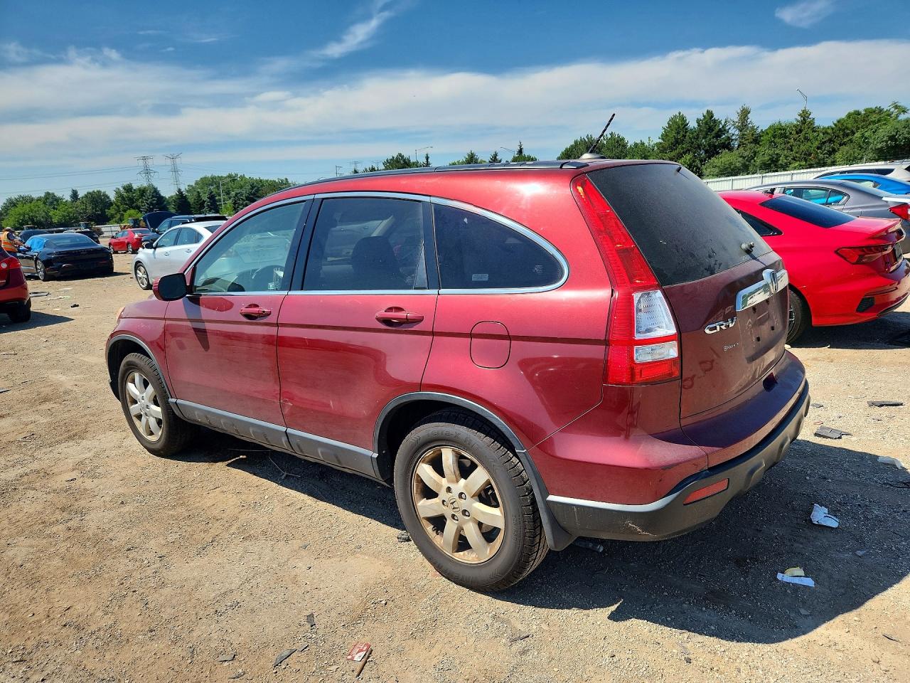 2007 Honda Cr-v Exl Burgundy vin: JHLRE48717C069065