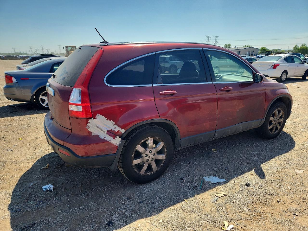 2007 Honda Cr-v Exl Burgundy vin: JHLRE48717C069065