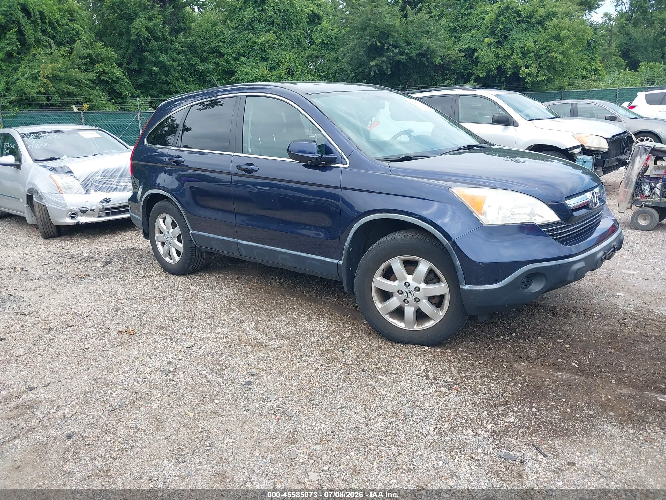 2007 Honda Cr-v Ex-l Blue vin: JHLRE48717C077845
