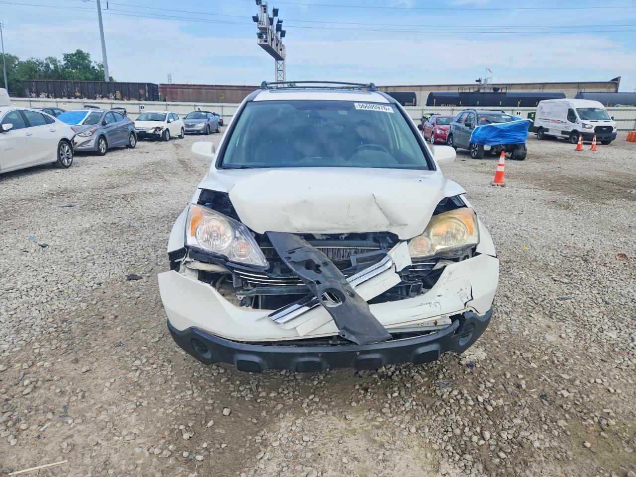 2008 Honda Cr-v Exl White vin: JHLRE48718C033572
