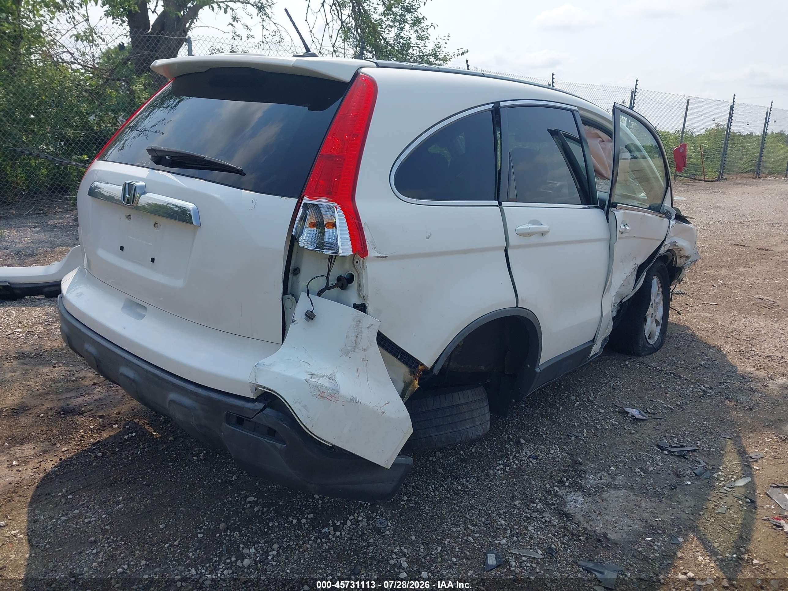 2007 Honda Cr-v Ex-l White vin: JHLRE48727C051884