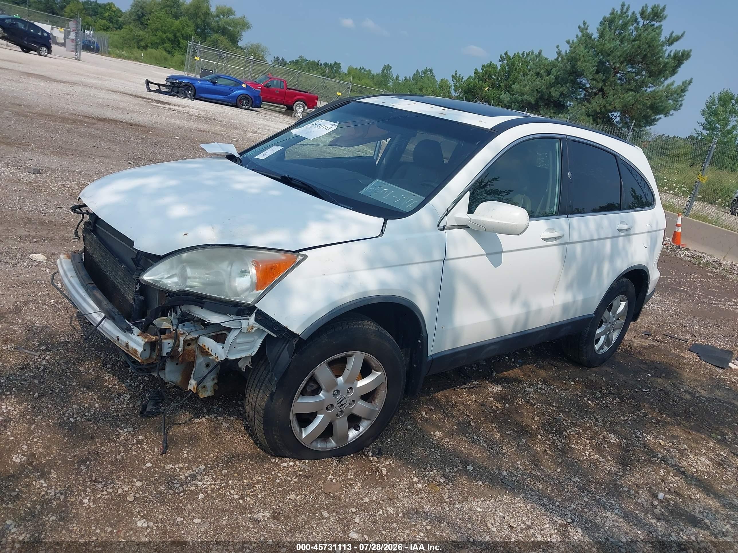 2007 Honda Cr-v Ex-l White vin: JHLRE48727C051884