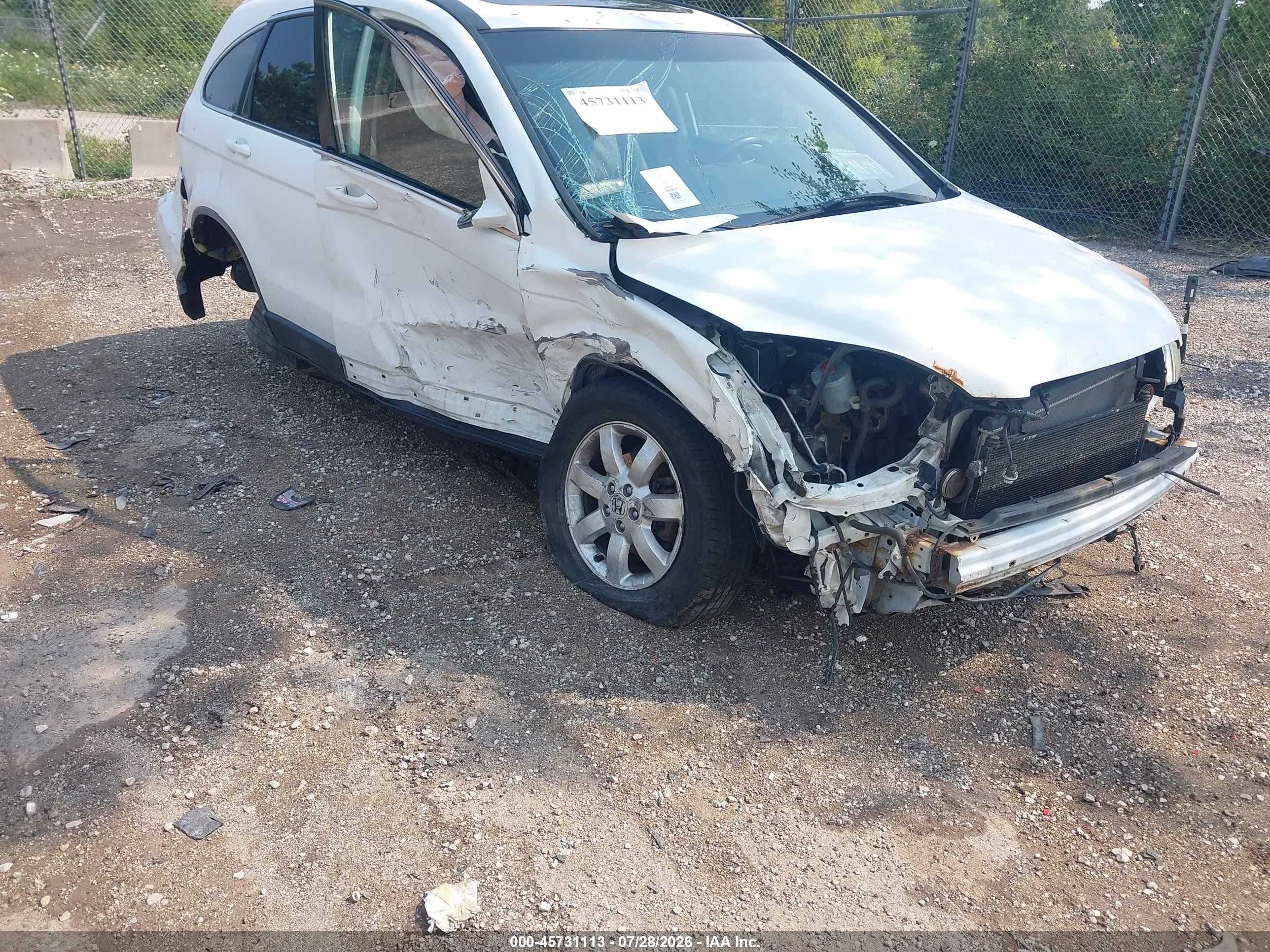 2007 Honda Cr-v Ex-l White vin: JHLRE48727C051884