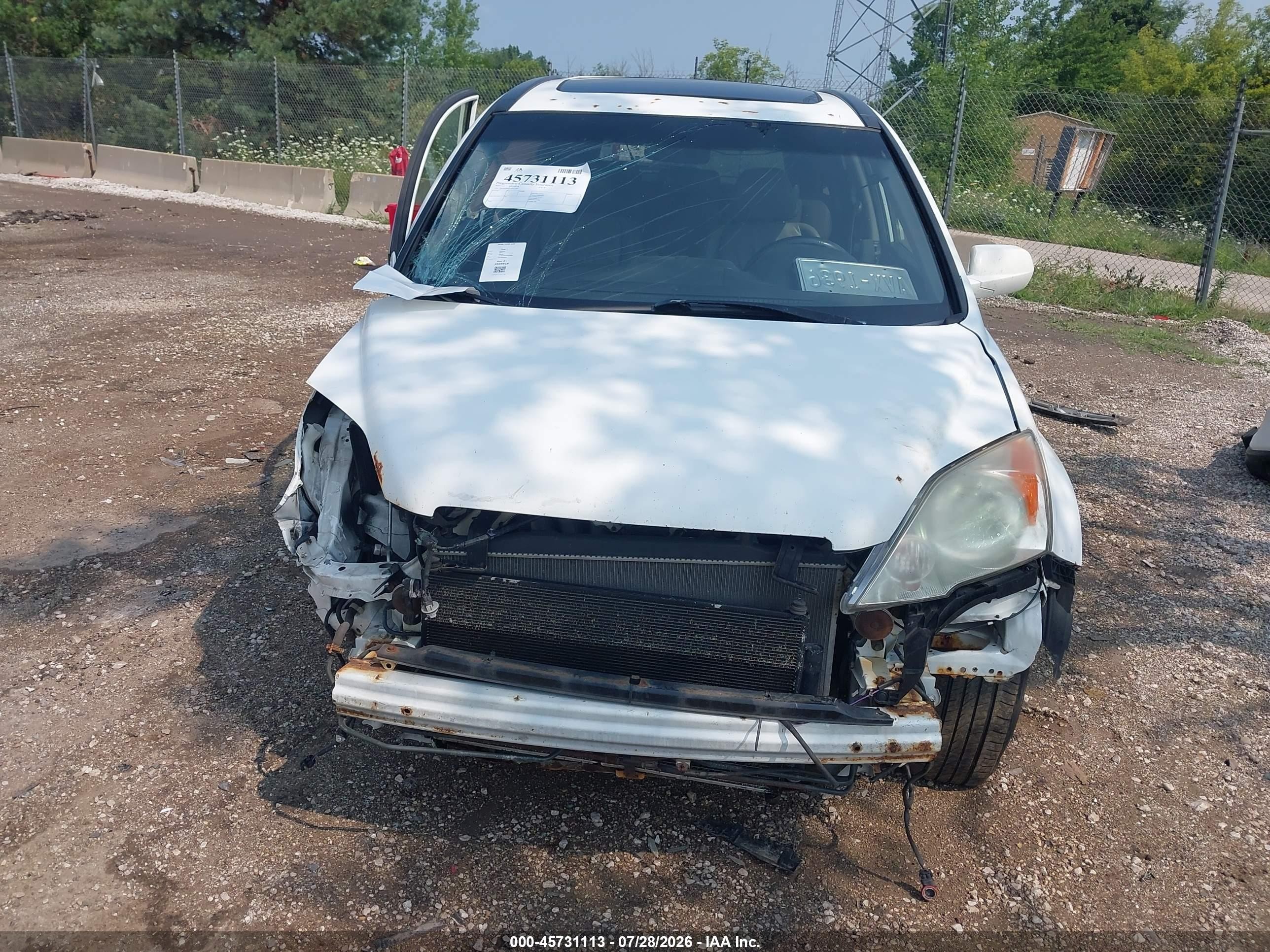 2007 Honda Cr-v Ex-l White vin: JHLRE48727C051884