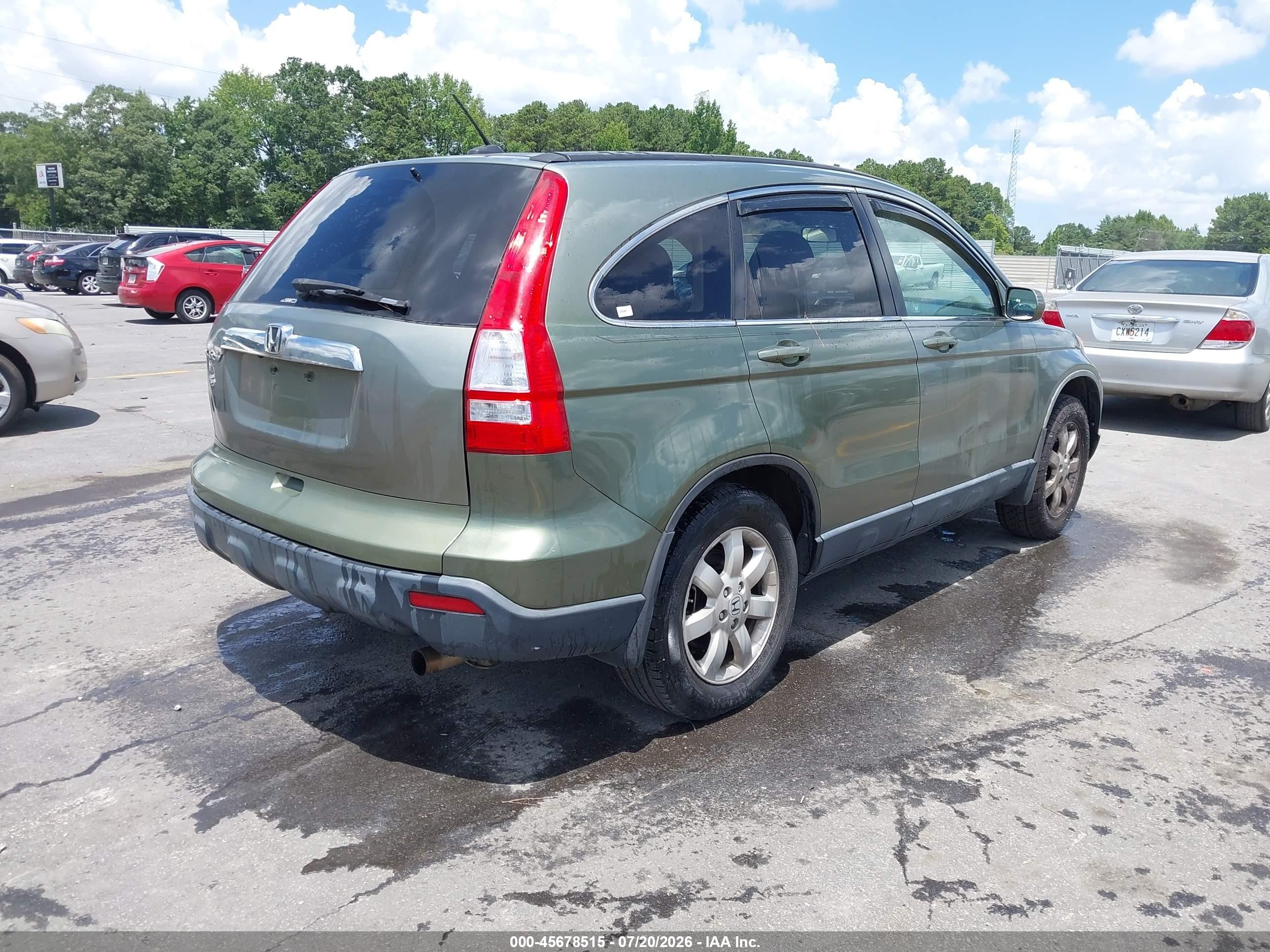 2007 Honda Cr-v Ex-l Green vin: JHLRE48727C072900