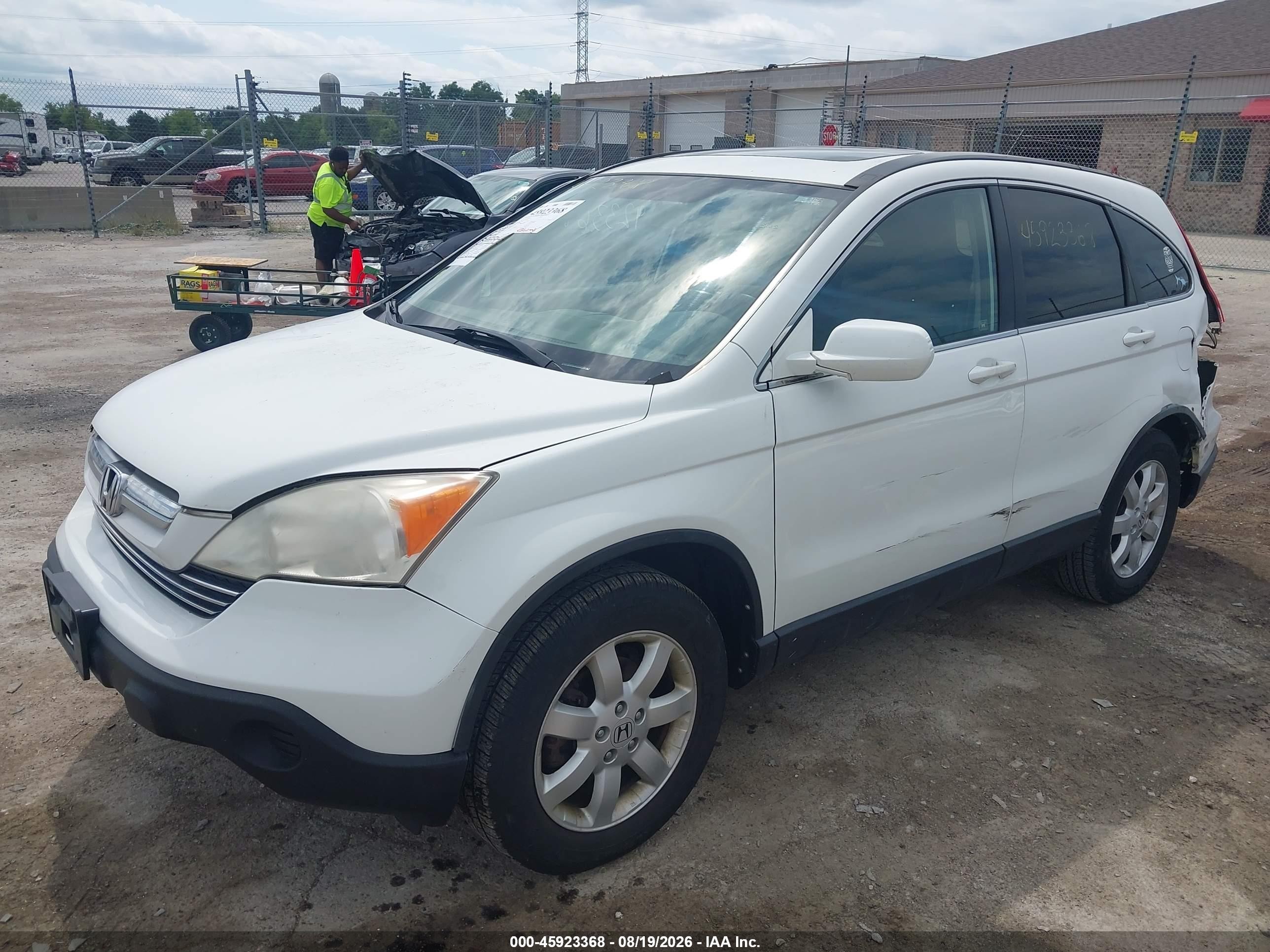 2007 Honda Cr-v Ex-l White vin: JHLRE48727C123201