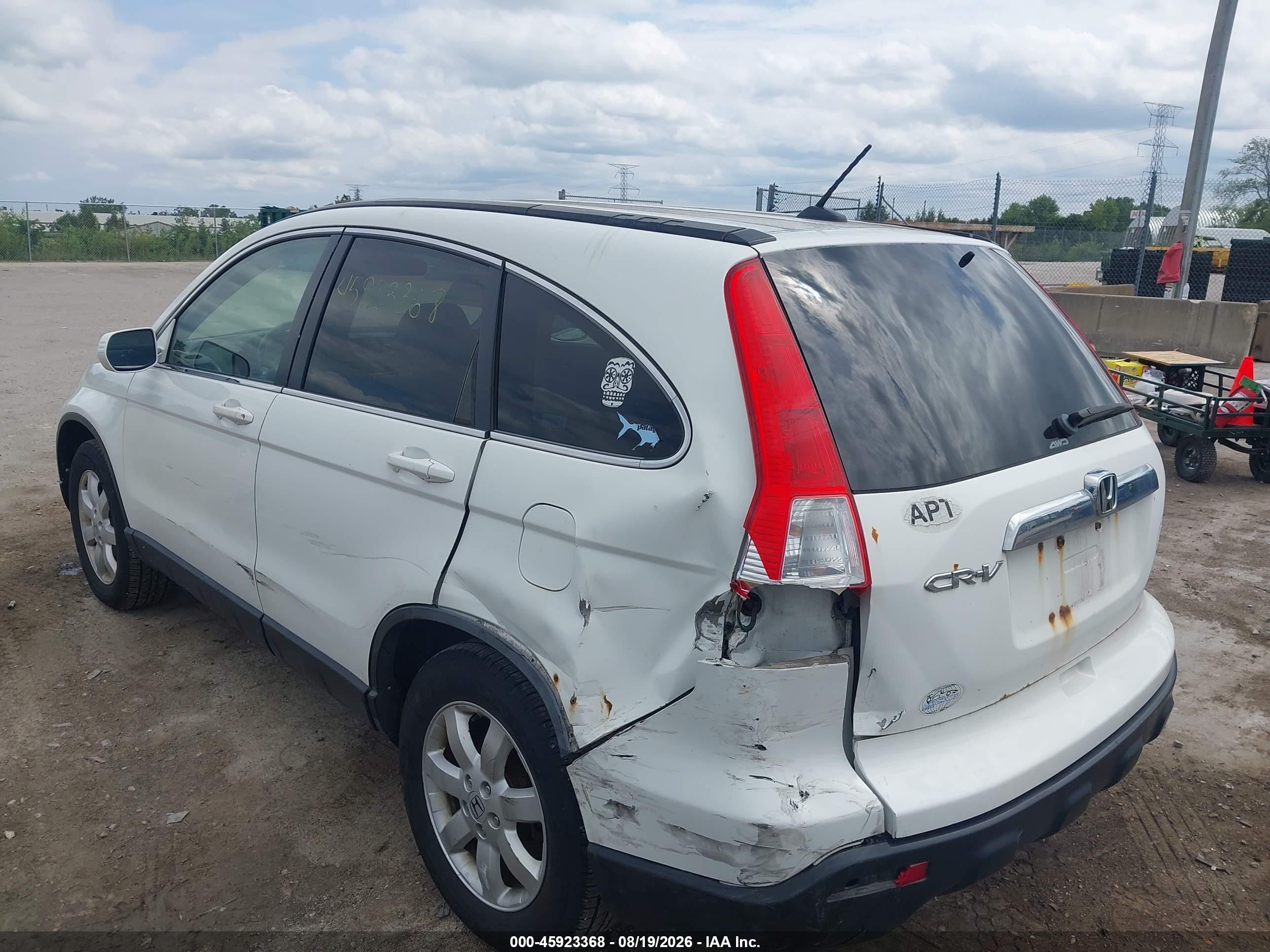 2007 Honda Cr-v Ex-l White vin: JHLRE48727C123201