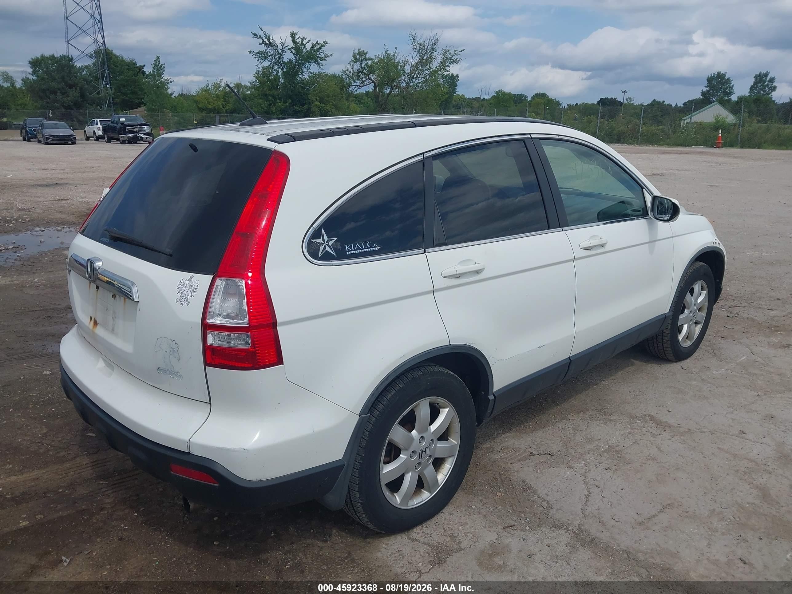 2007 Honda Cr-v Ex-l White vin: JHLRE48727C123201