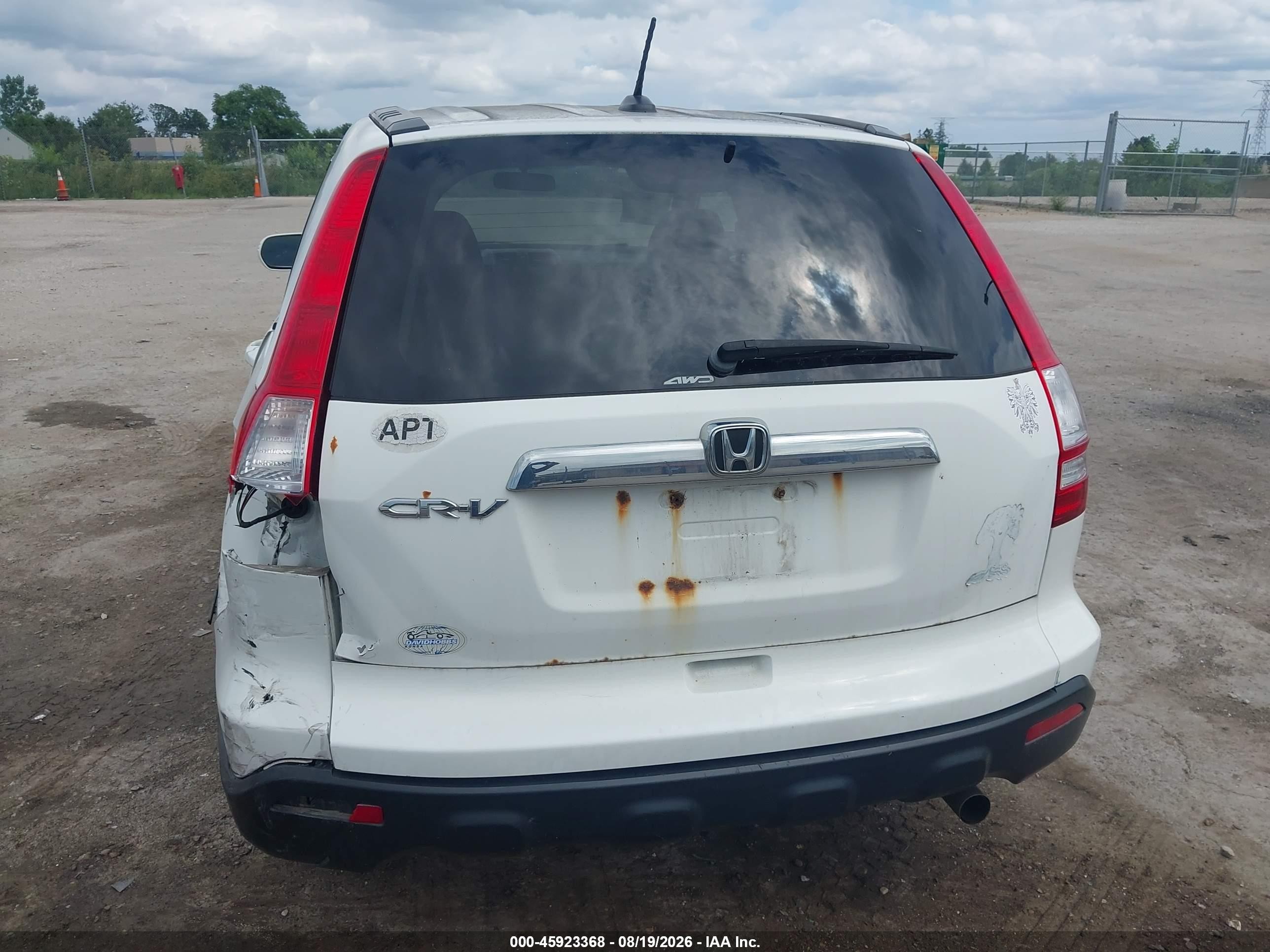 2007 Honda Cr-v Ex-l White vin: JHLRE48727C123201