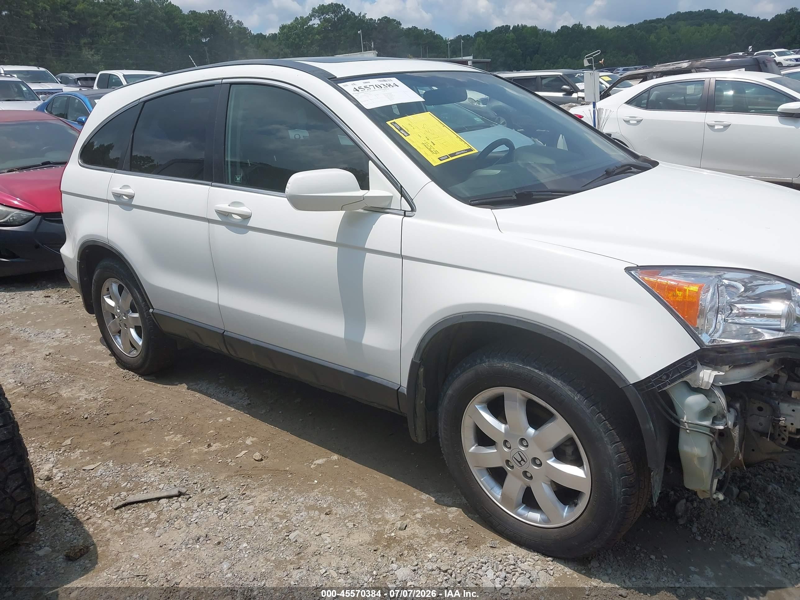 2008 Honda Cr-v Ex-l White vin: JHLRE48728C058321
