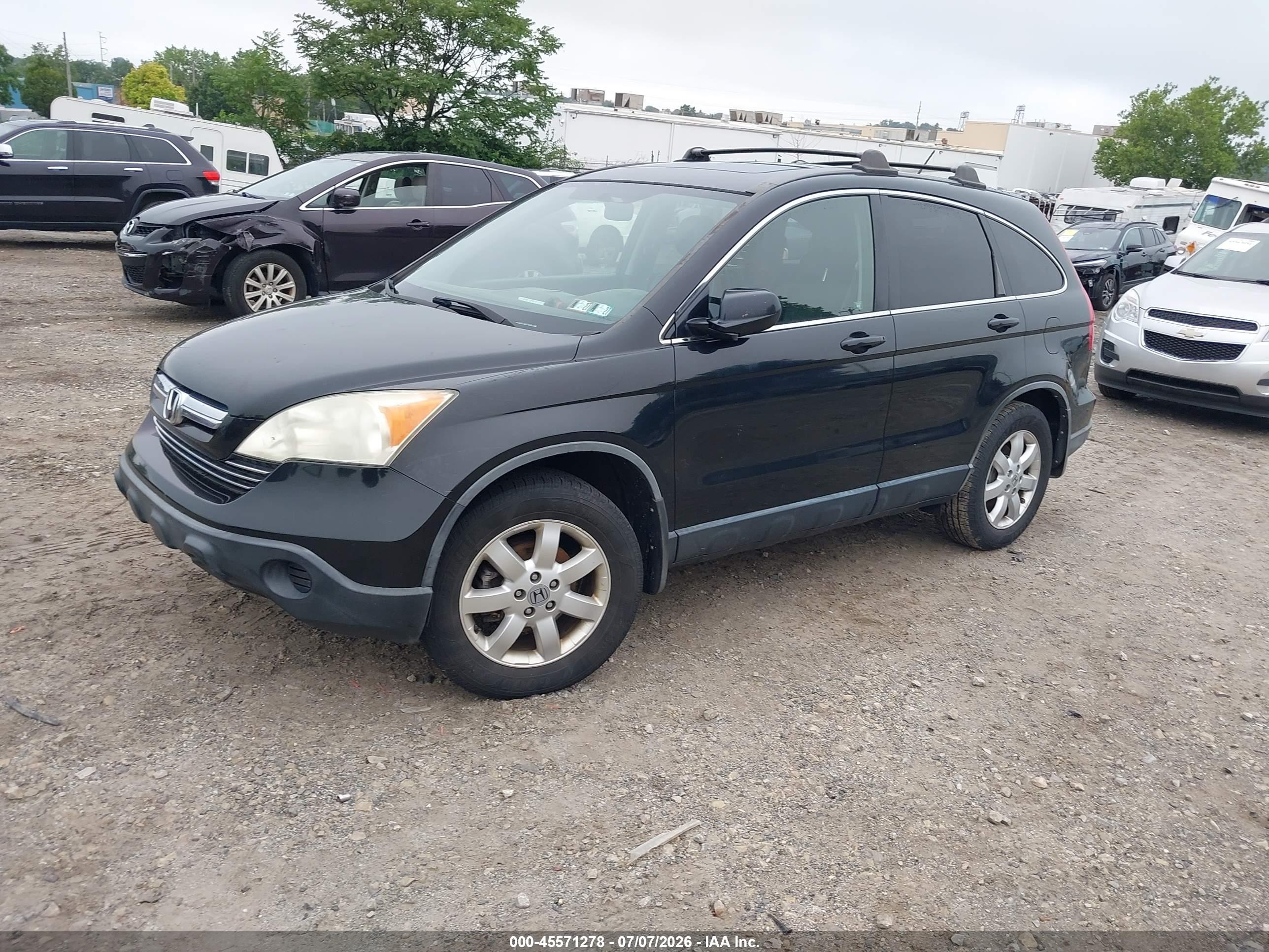 2008 Honda Cr-v Ex-l Black vin: JHLRE48728C078455