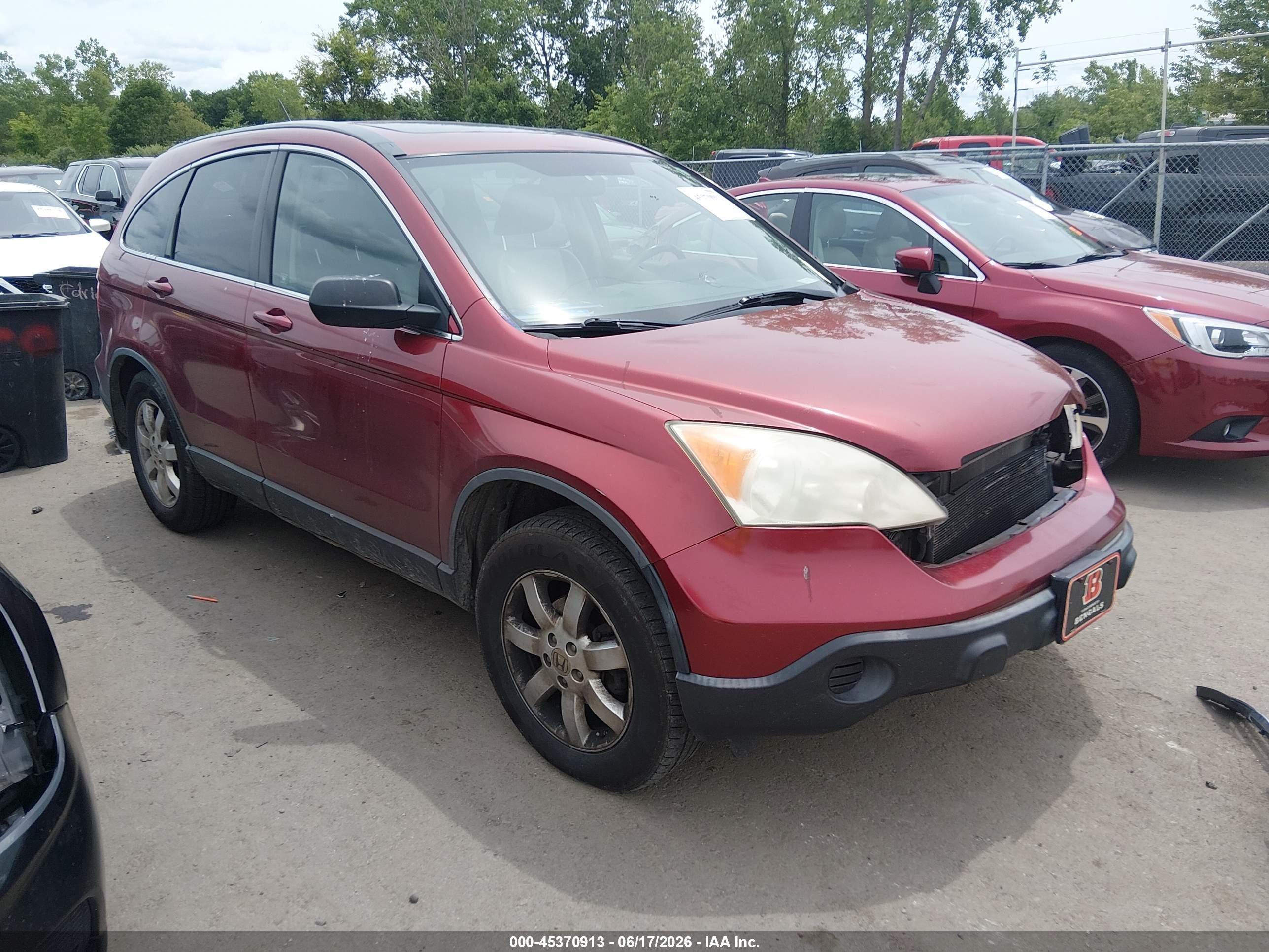 2007 Honda Cr-v Ex-l Red vin: JHLRE48737C054437