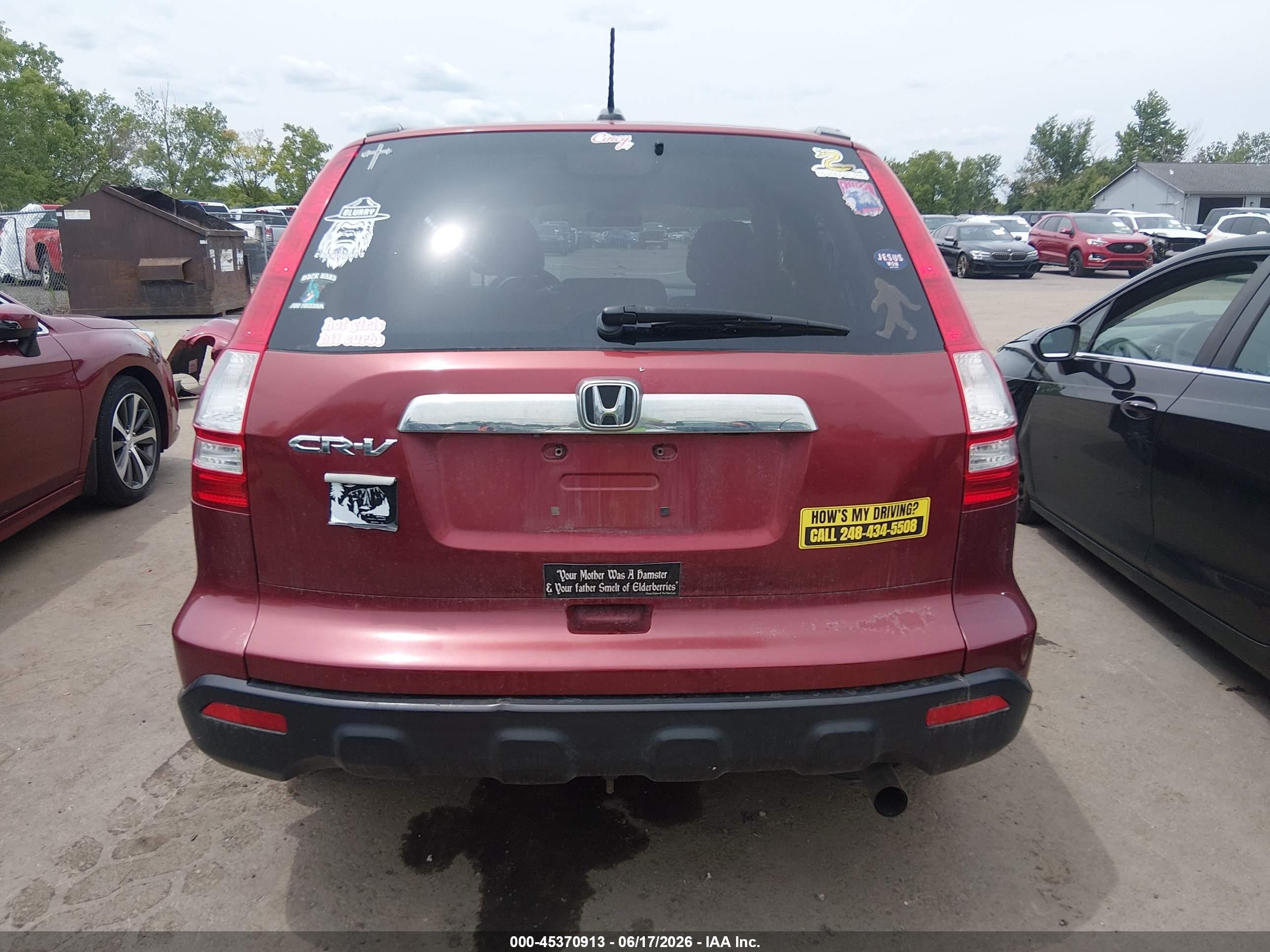 2007 Honda Cr-v Ex-l Red vin: JHLRE48737C054437
